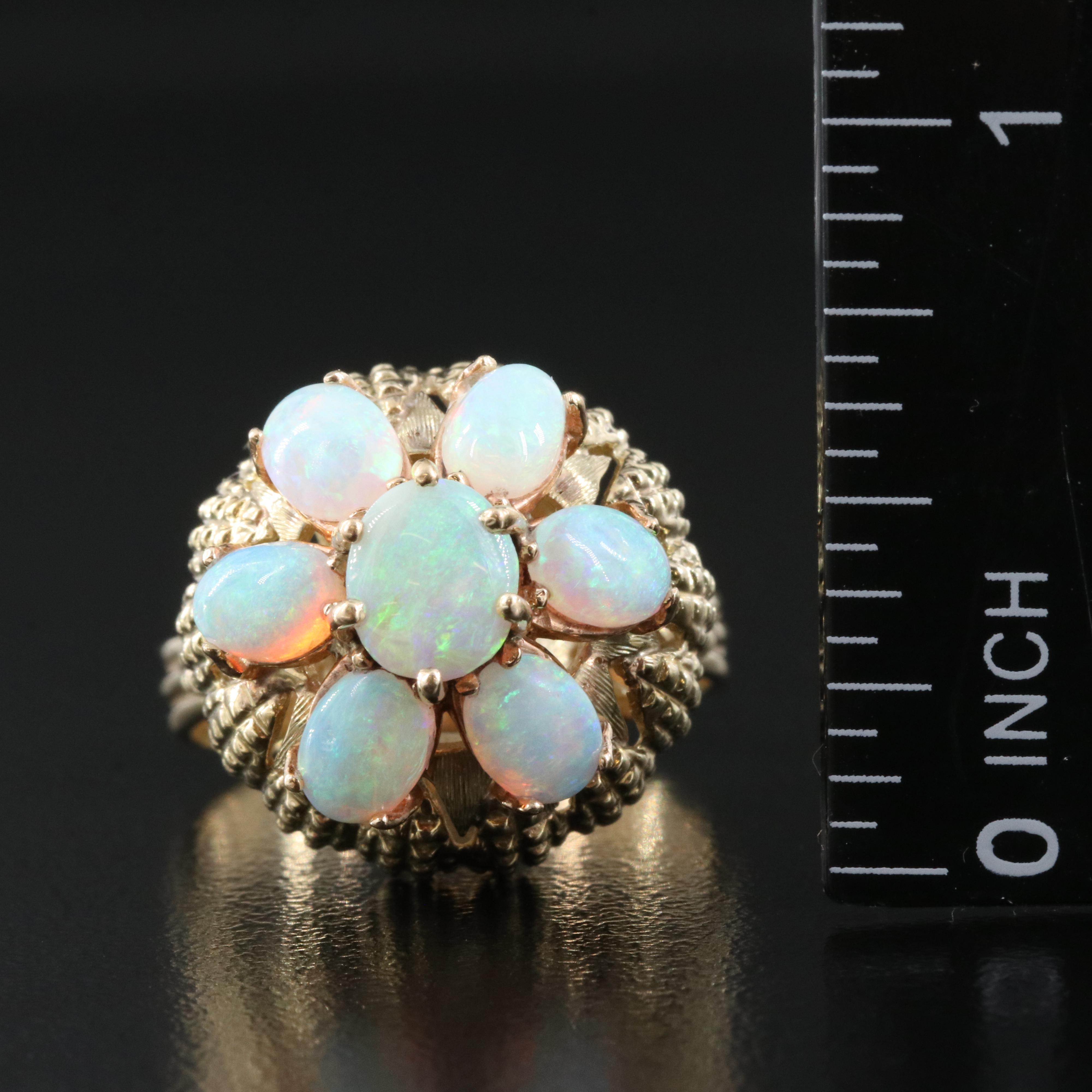 14K Opal Domed Ring