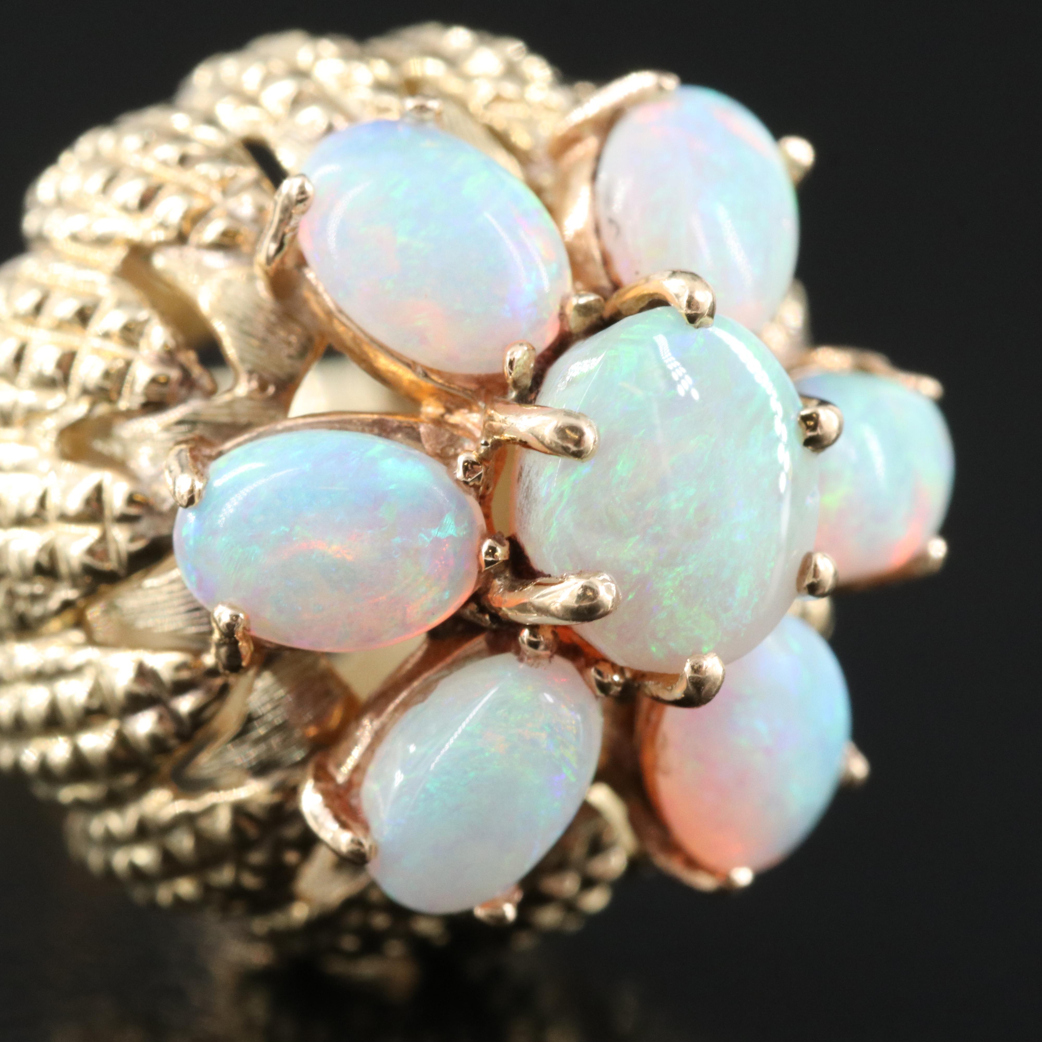 14K Opal Domed Ring