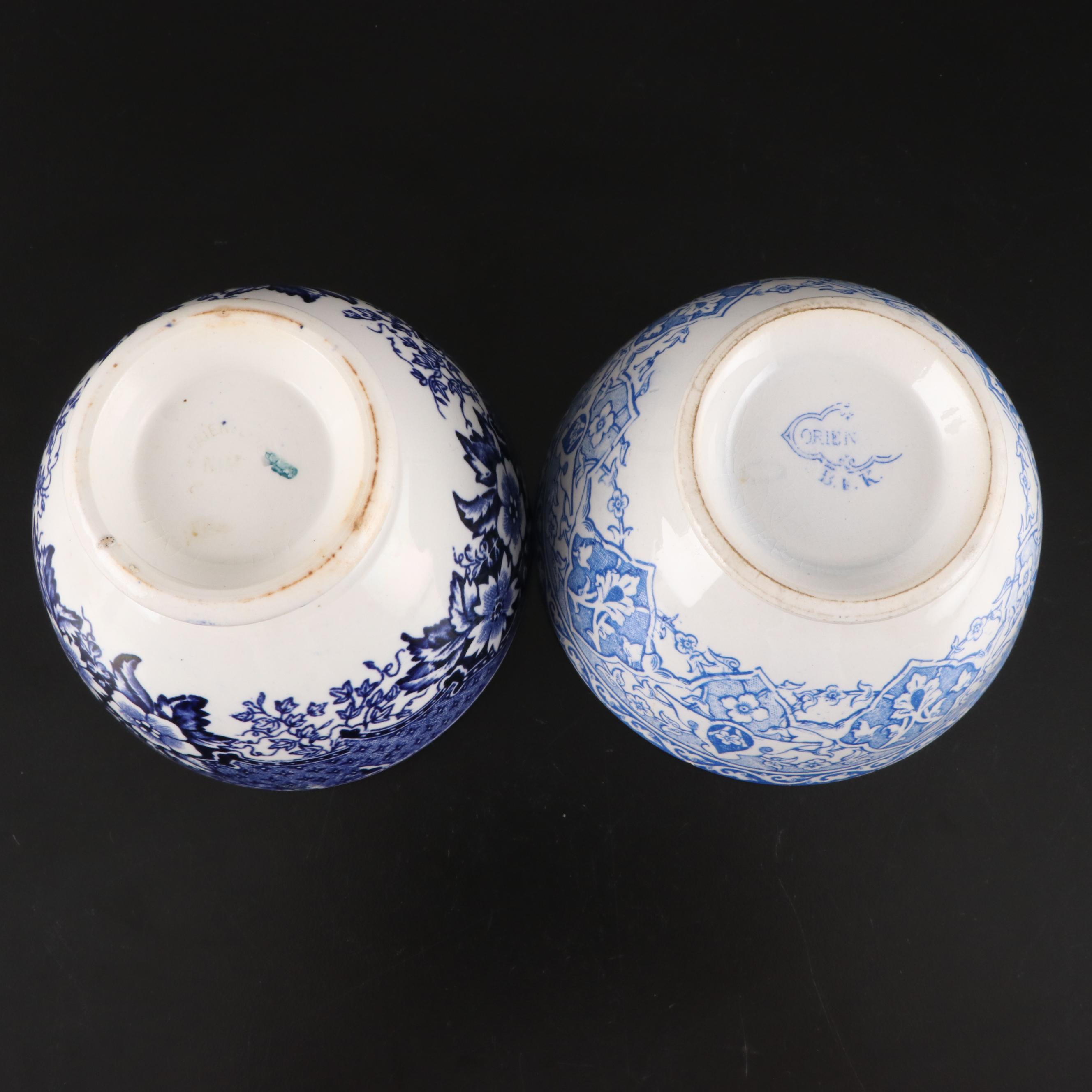 J. & G. Meakin Ironstone Platter with Blue and White Ironstone Collection