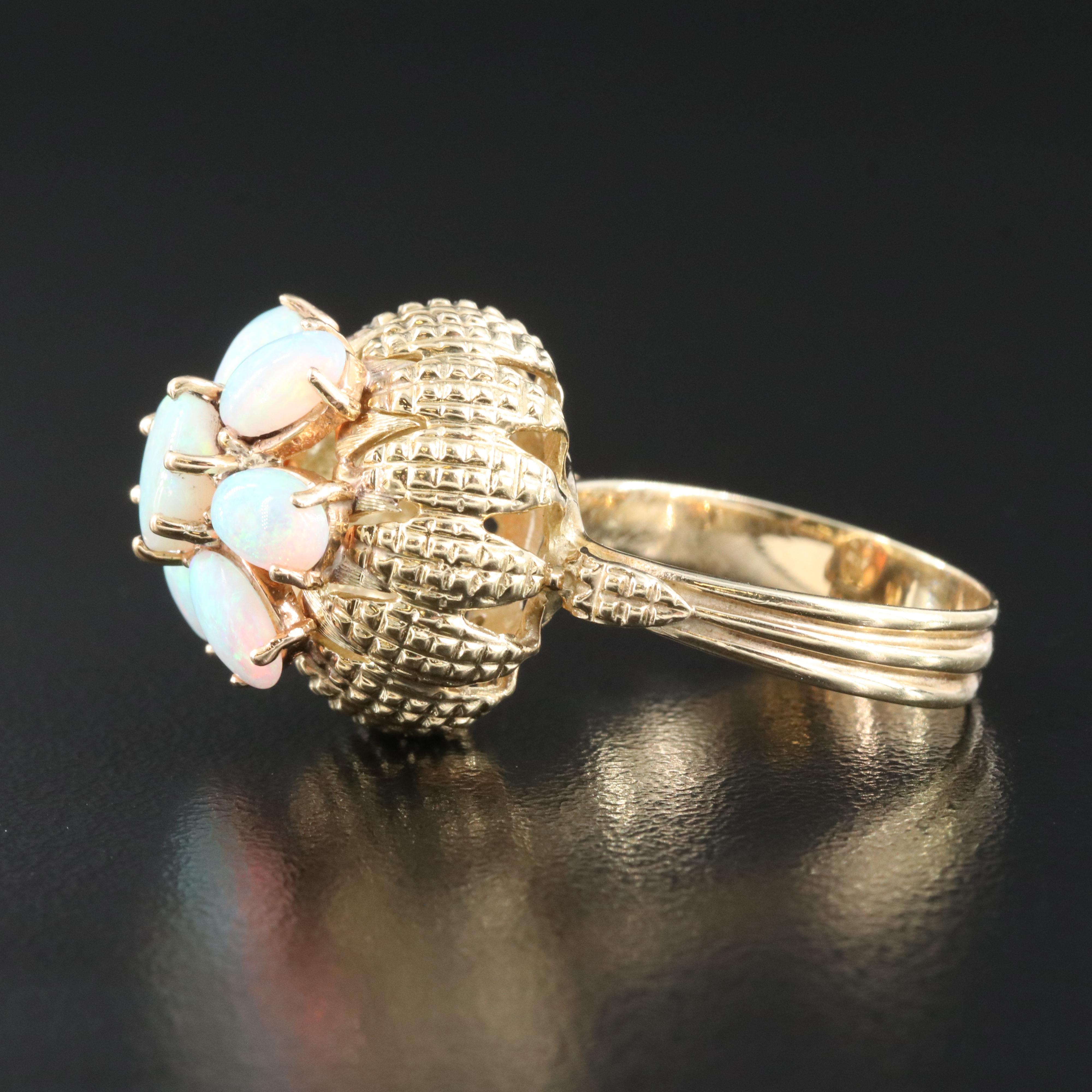 14K Opal Domed Ring