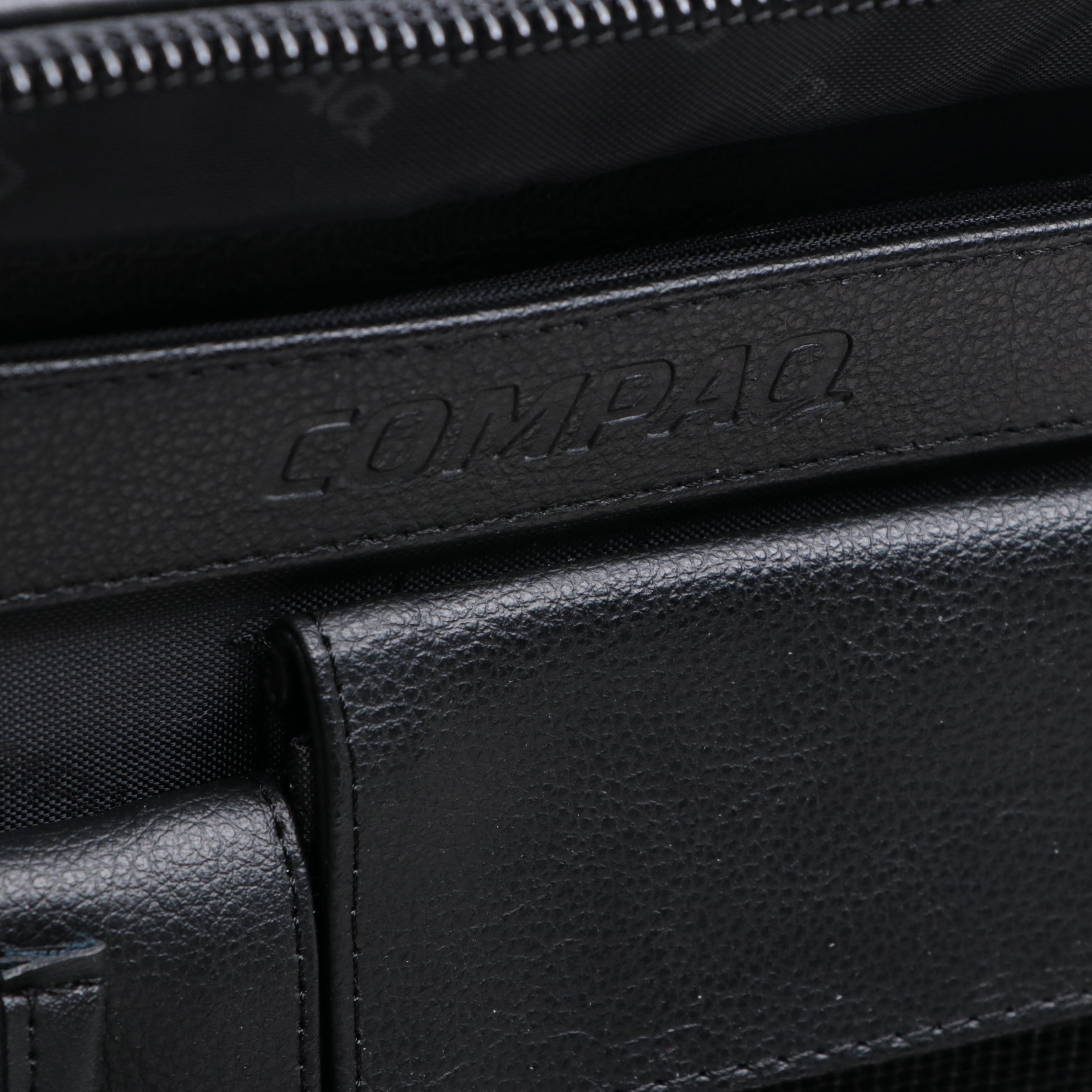 Compaq Black Leather Messenger Bag with Other Brown Leather Locking Briefcase