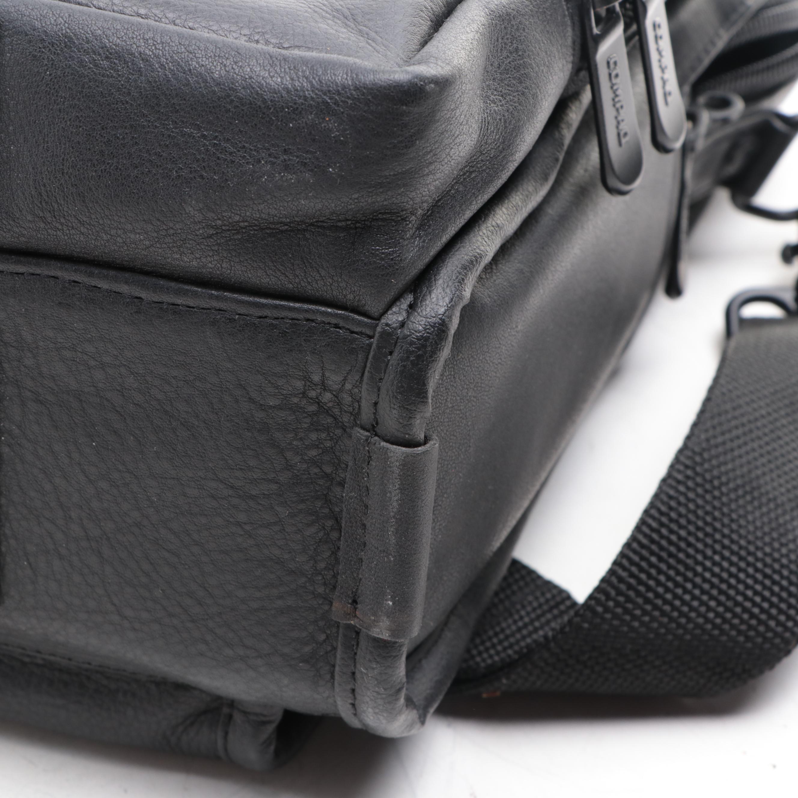 Compaq Black Leather Messenger Bag with Other Brown Leather Locking Briefcase