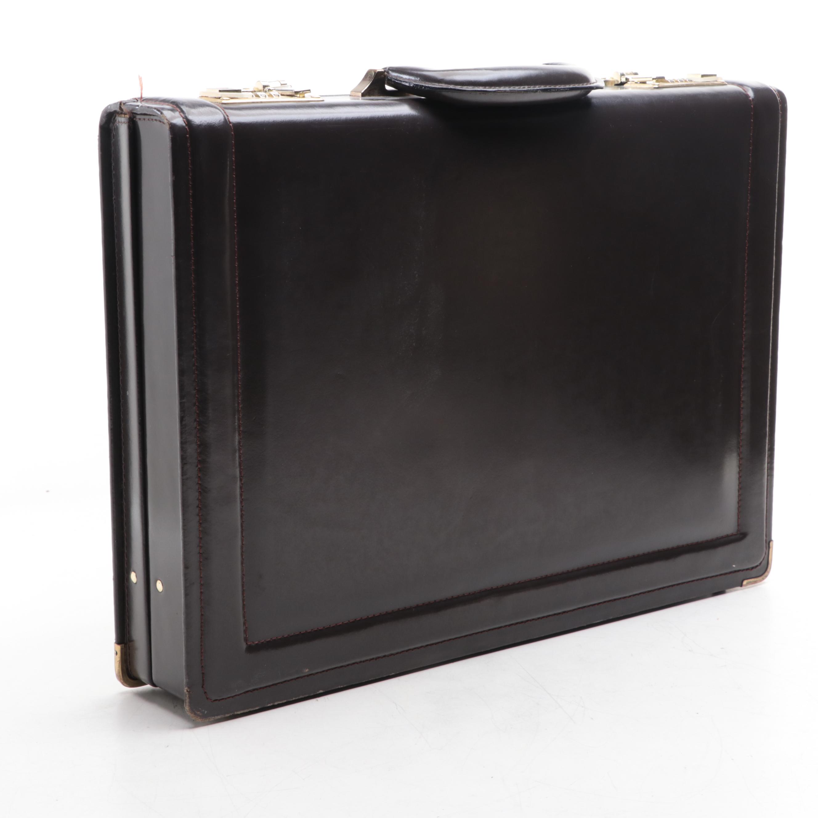 Compaq Black Leather Messenger Bag with Other Brown Leather Locking Briefcase