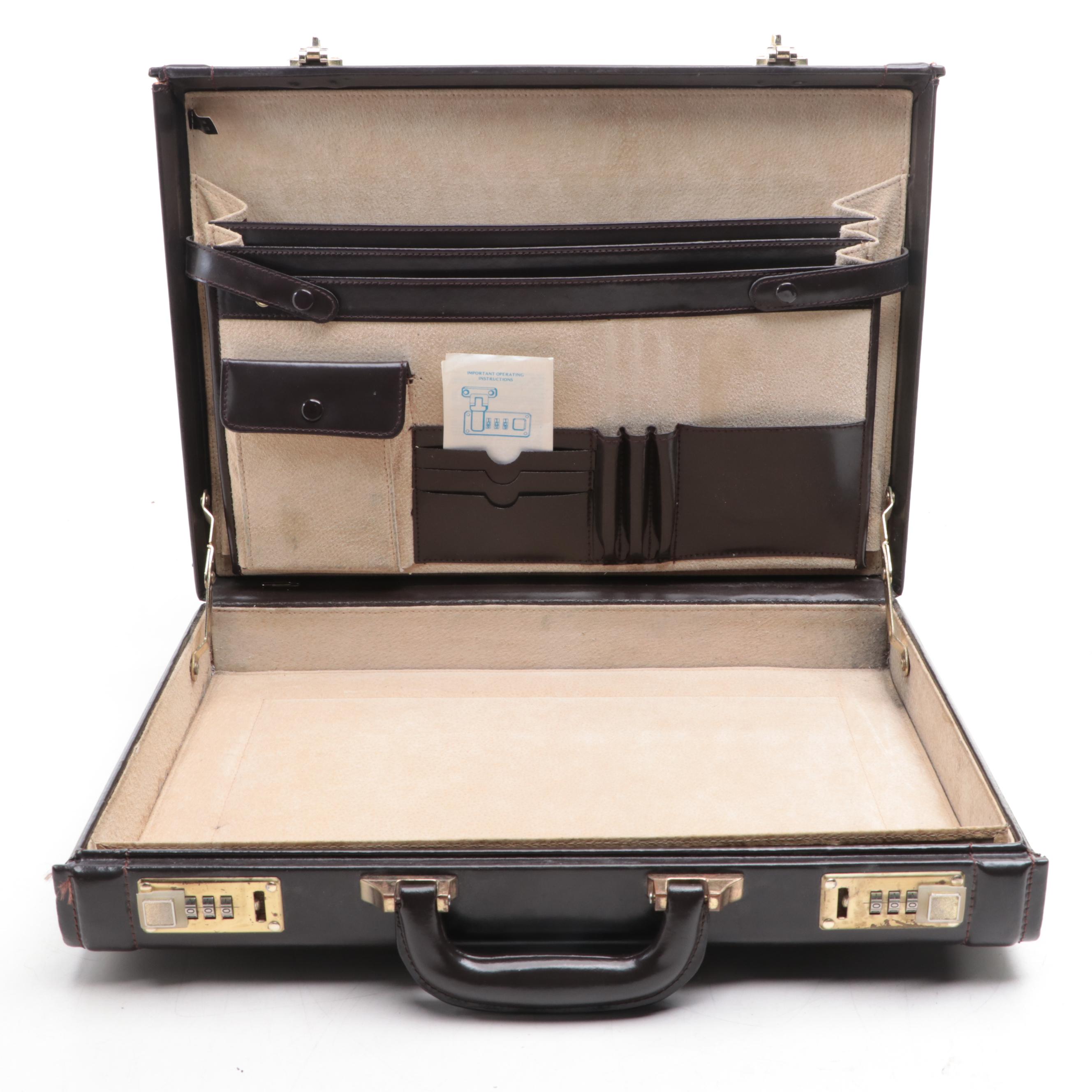 Compaq Black Leather Messenger Bag with Other Brown Leather Locking Briefcase