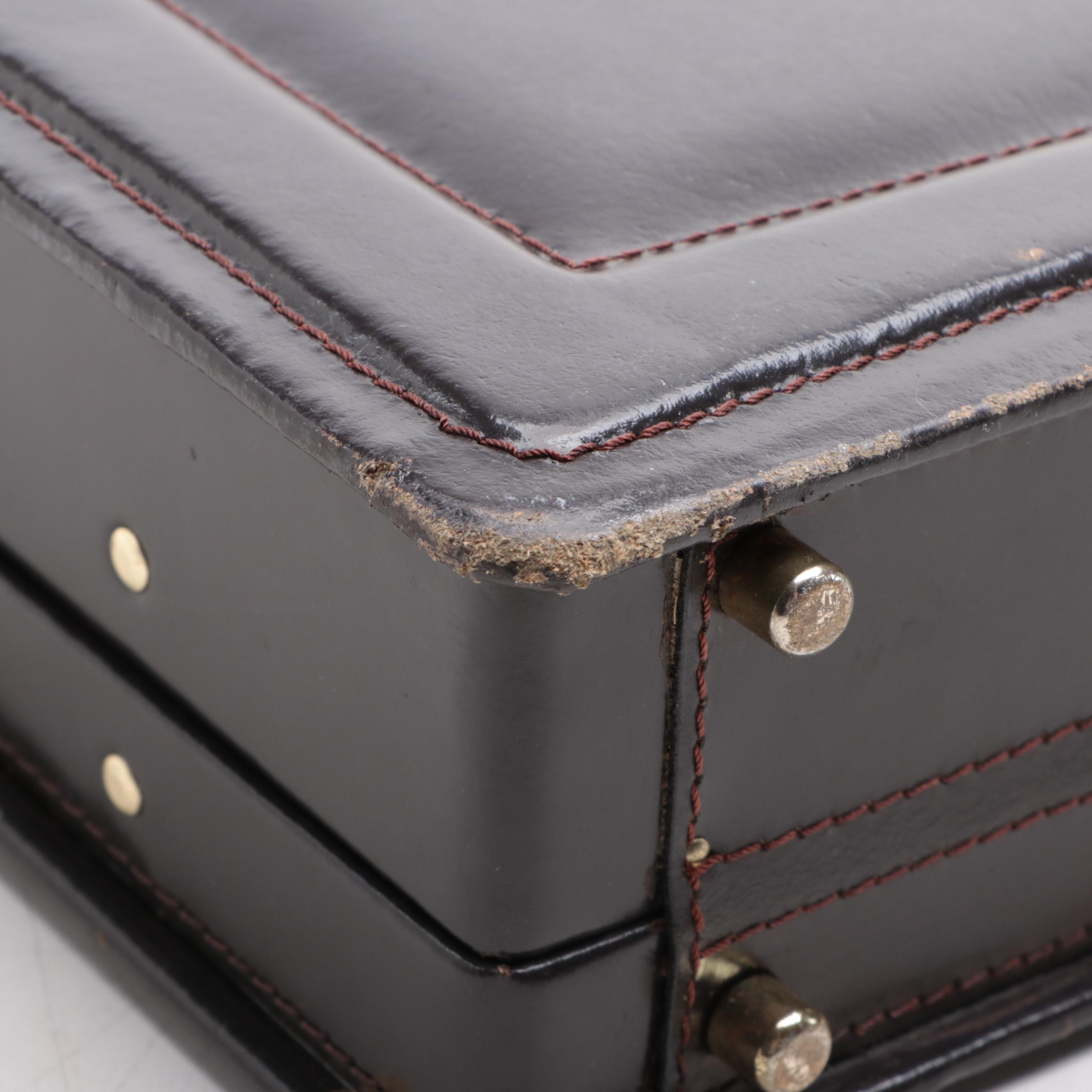 Compaq Black Leather Messenger Bag with Other Brown Leather Locking Briefcase