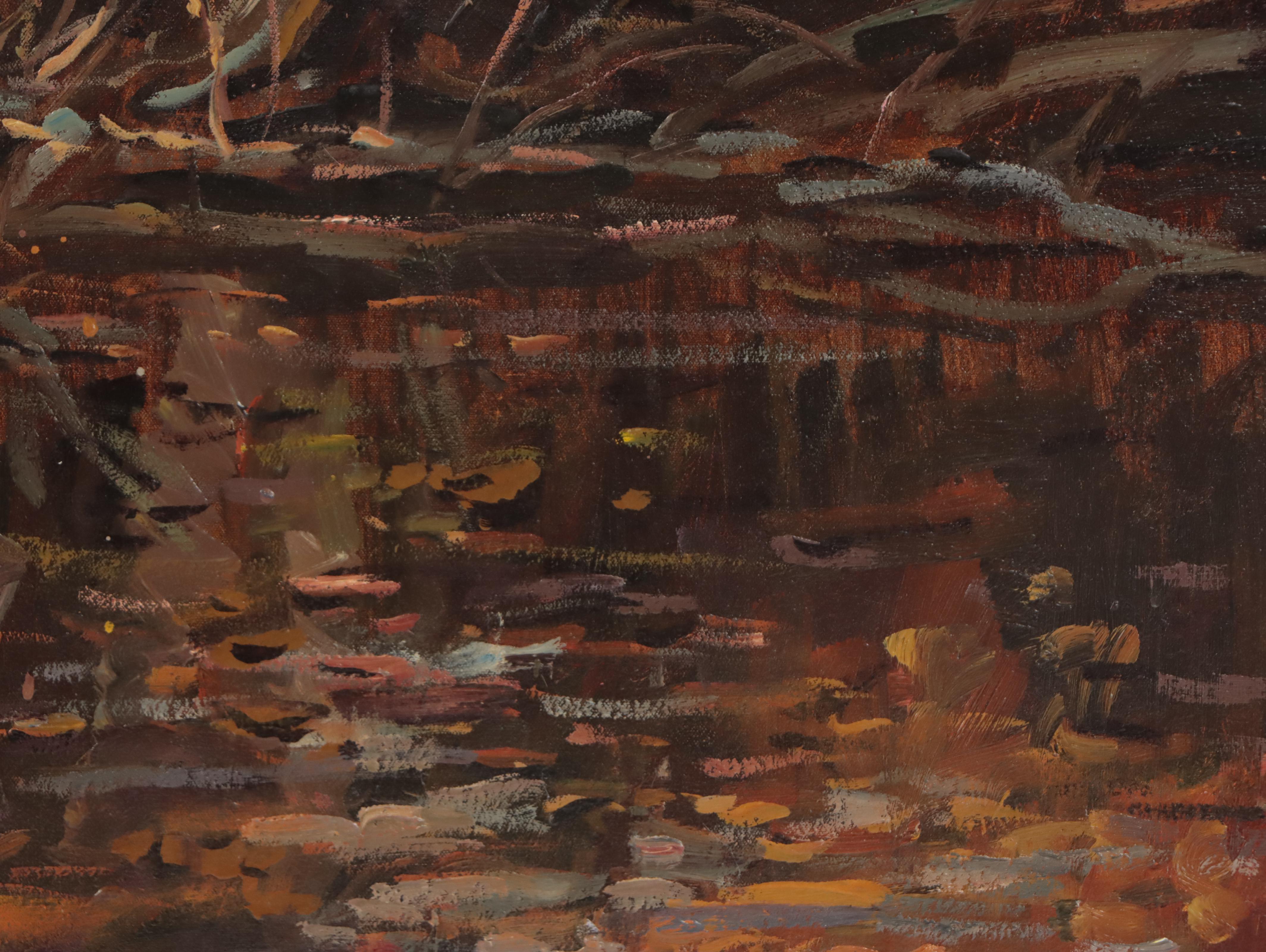 Russell Ricks Oil Painting of Forest Landscape