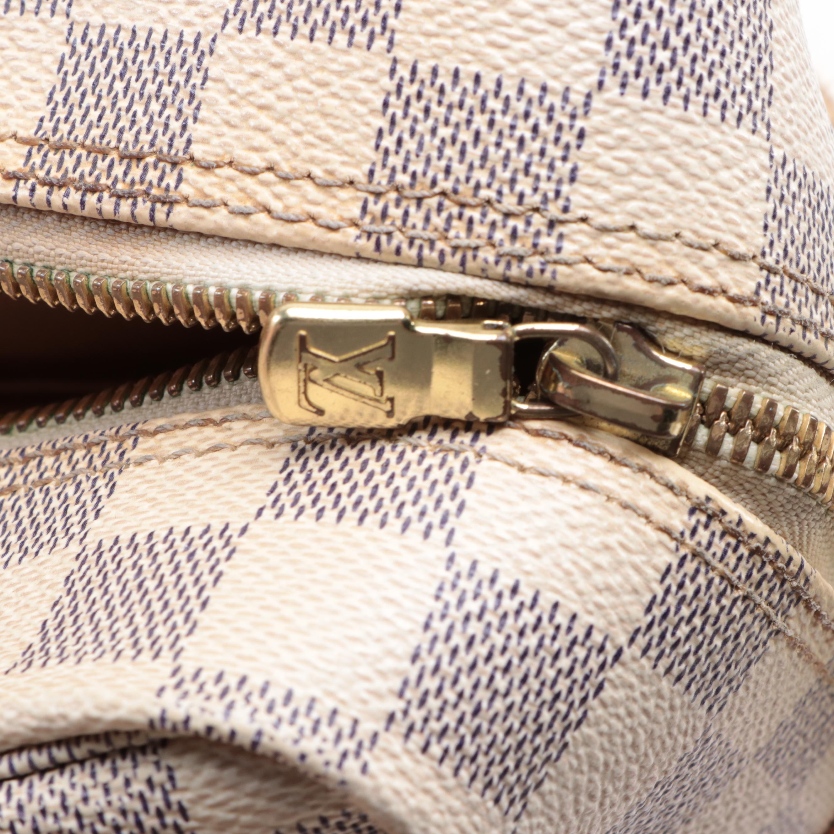 Louis Vuitton Naviglio Shoulder Bag in Damier Azur Canvas and Vachetta Leather