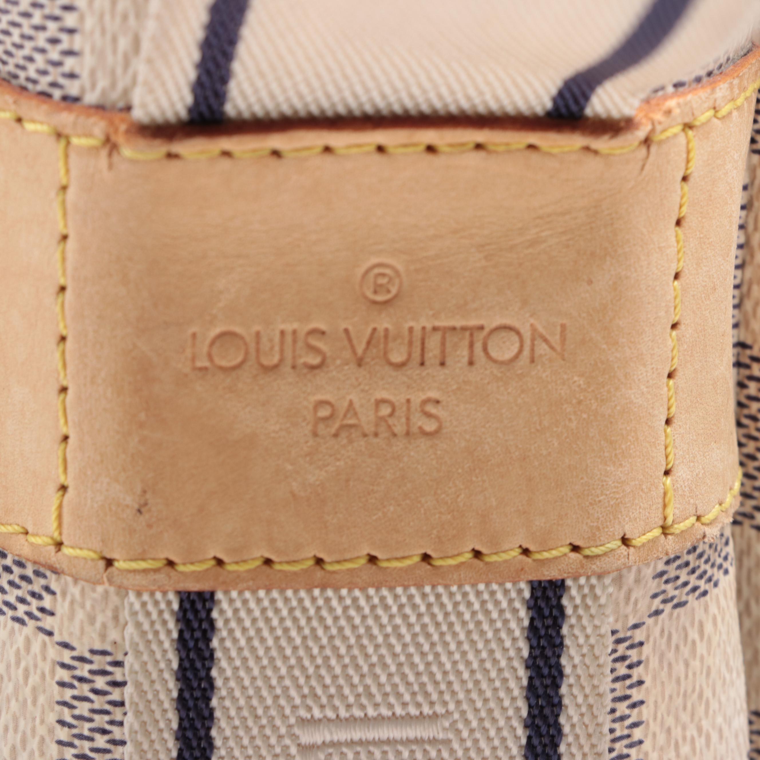 Louis Vuitton Naviglio Shoulder Bag in Damier Azur Canvas and Vachetta Leather