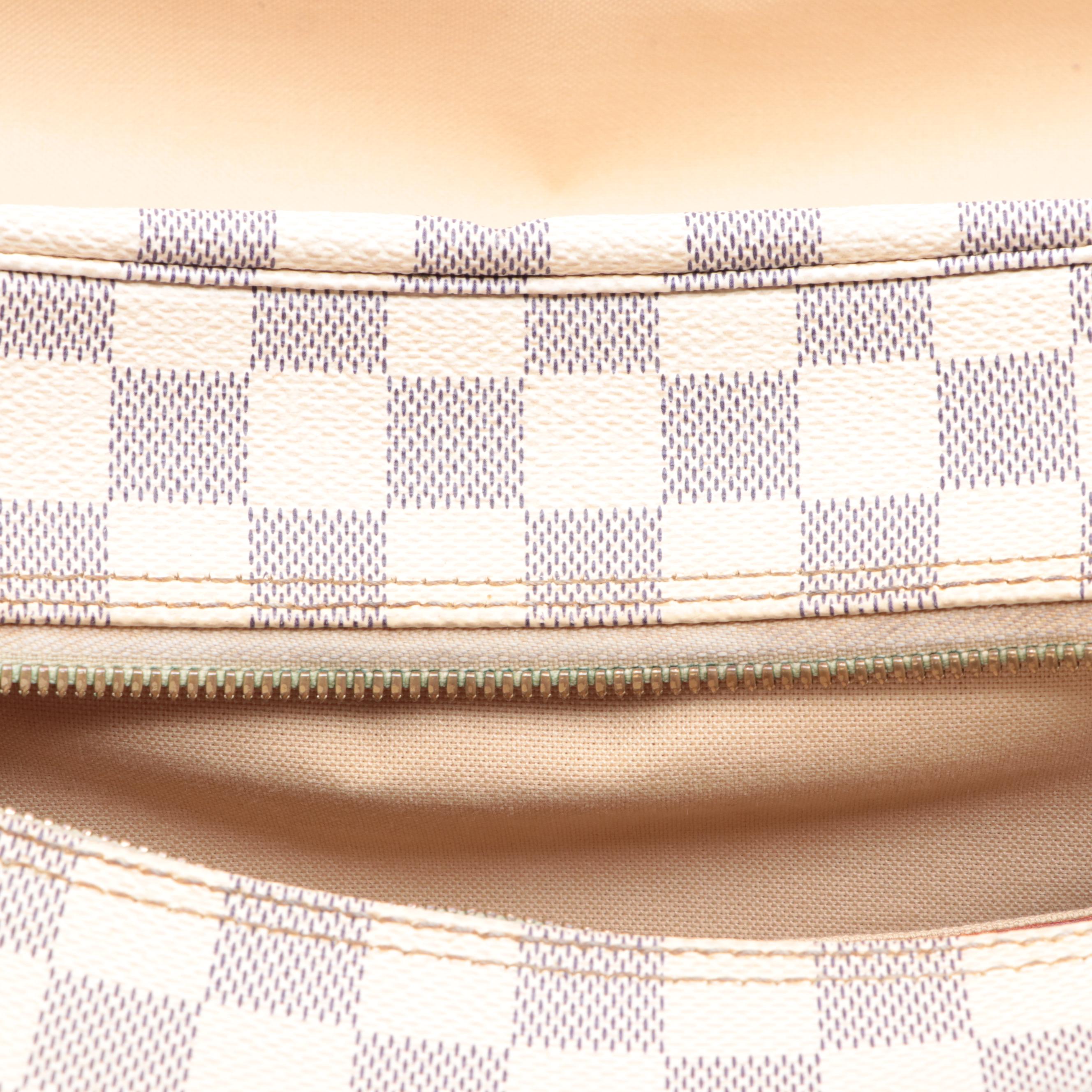 Louis Vuitton Naviglio Shoulder Bag in Damier Azur Canvas and Vachetta Leather