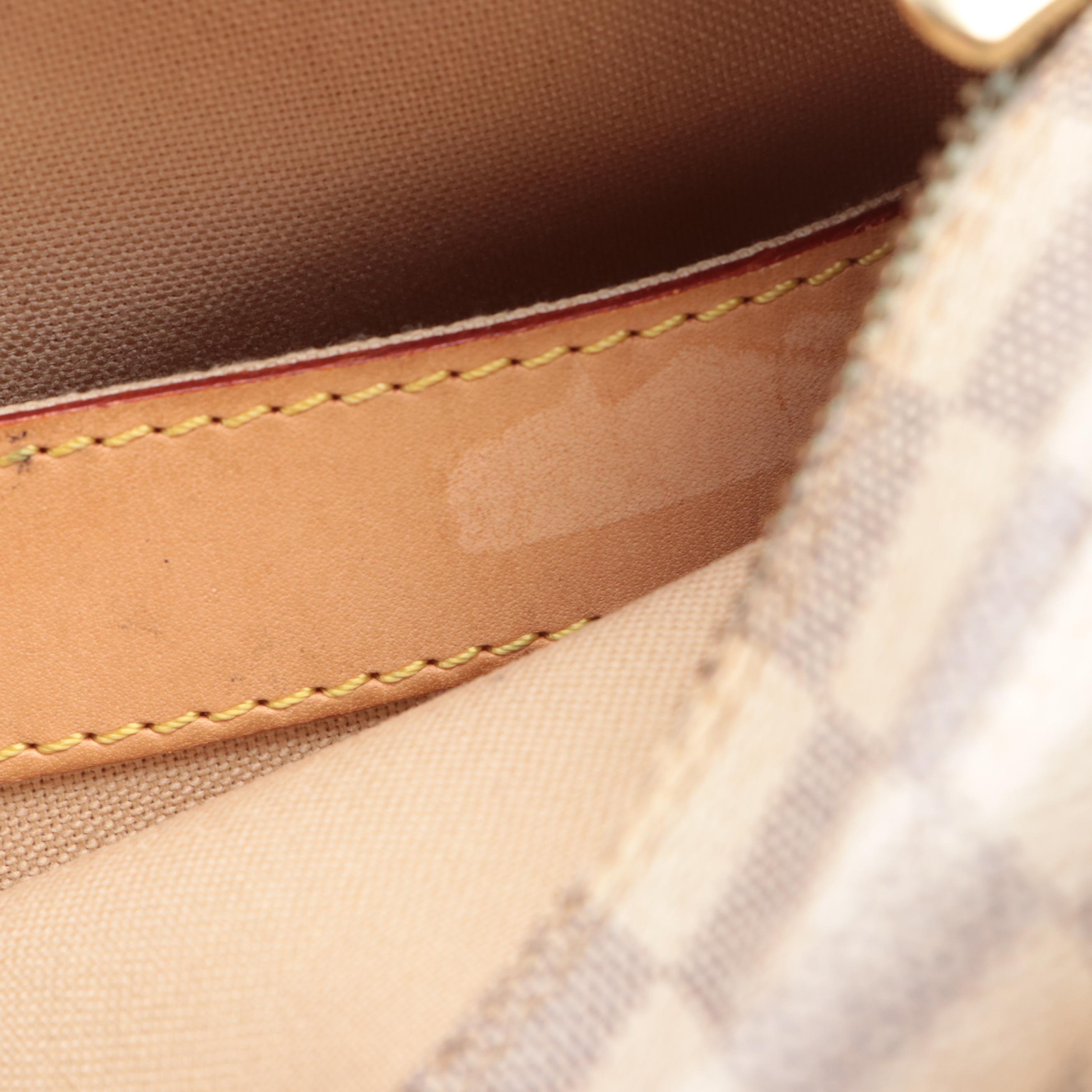 Louis Vuitton Naviglio Shoulder Bag in Damier Azur Canvas and Vachetta Leather