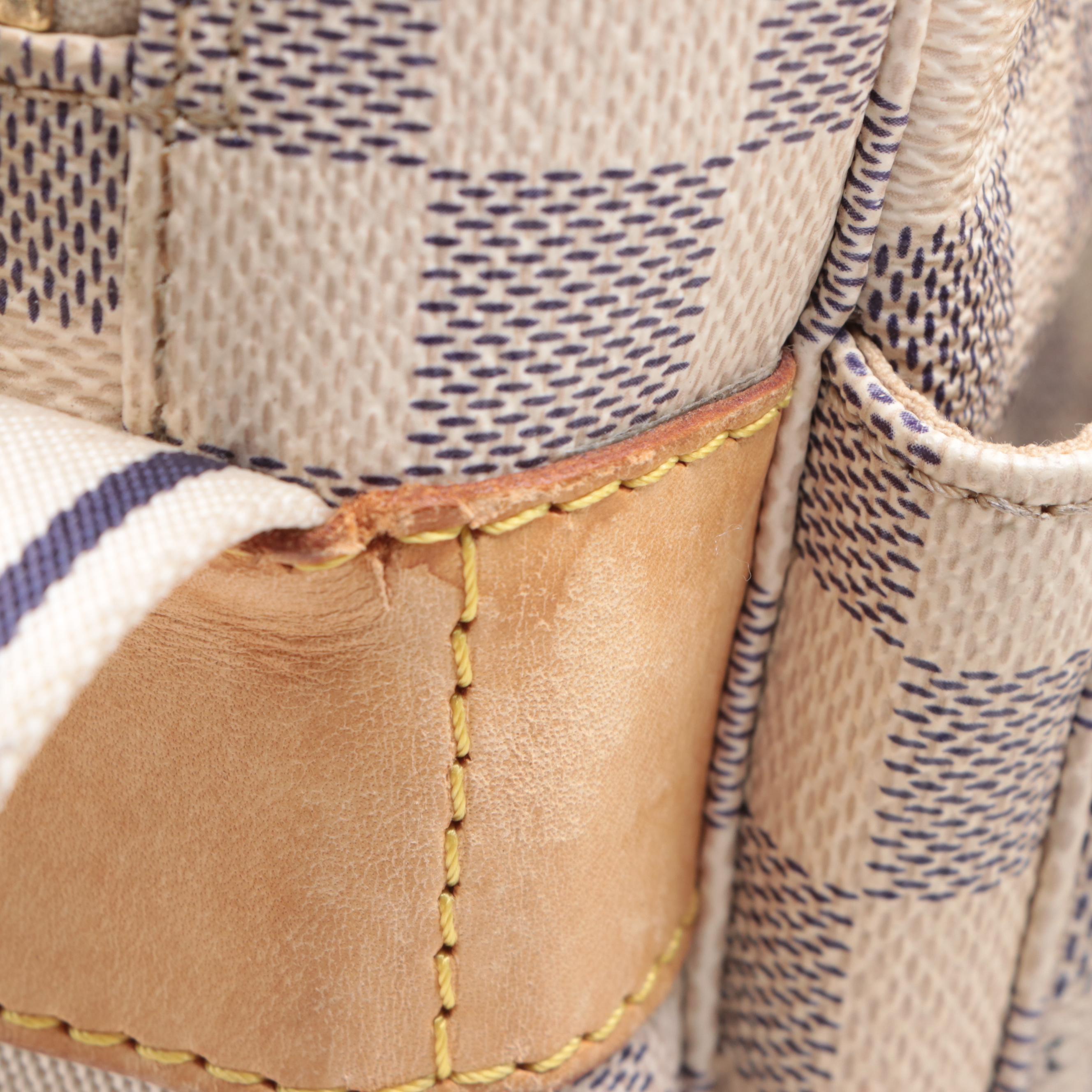 Louis Vuitton Naviglio Shoulder Bag in Damier Azur Canvas and Vachetta Leather