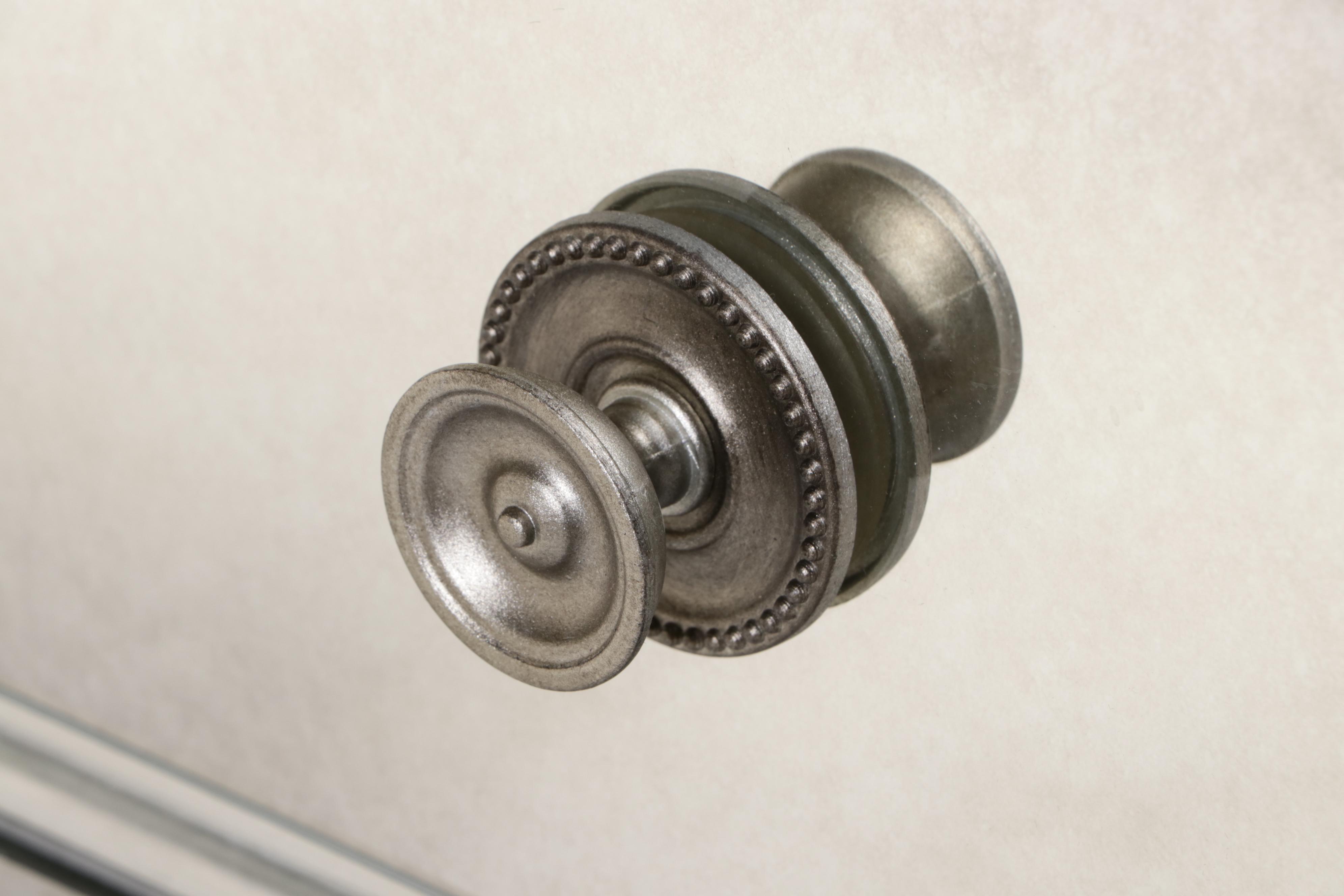 Pair of Z Gallerie "Omni" Silver-Gilt & Mirrored Glass Three-Drawer Nightstands