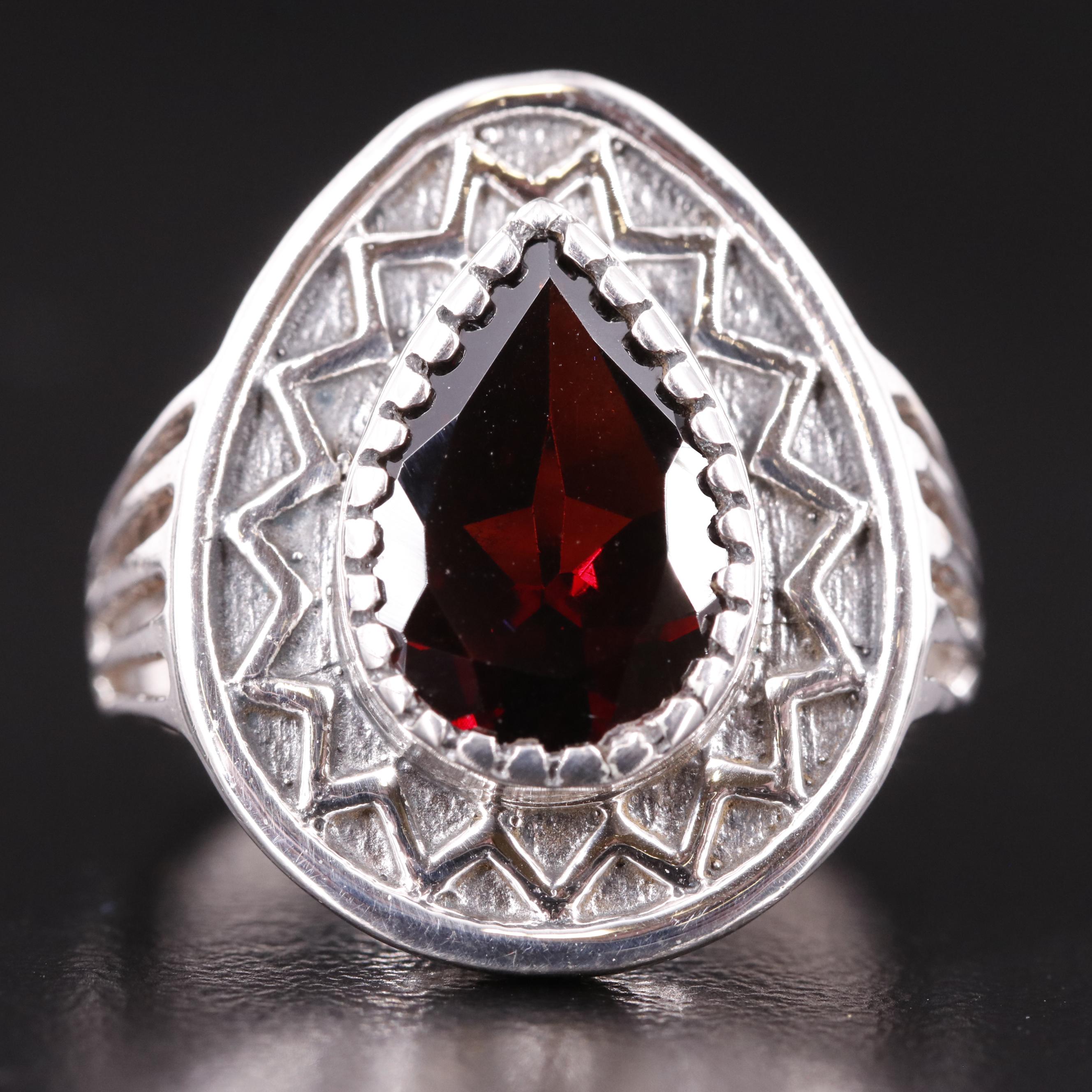 Sterling Garnet Ring