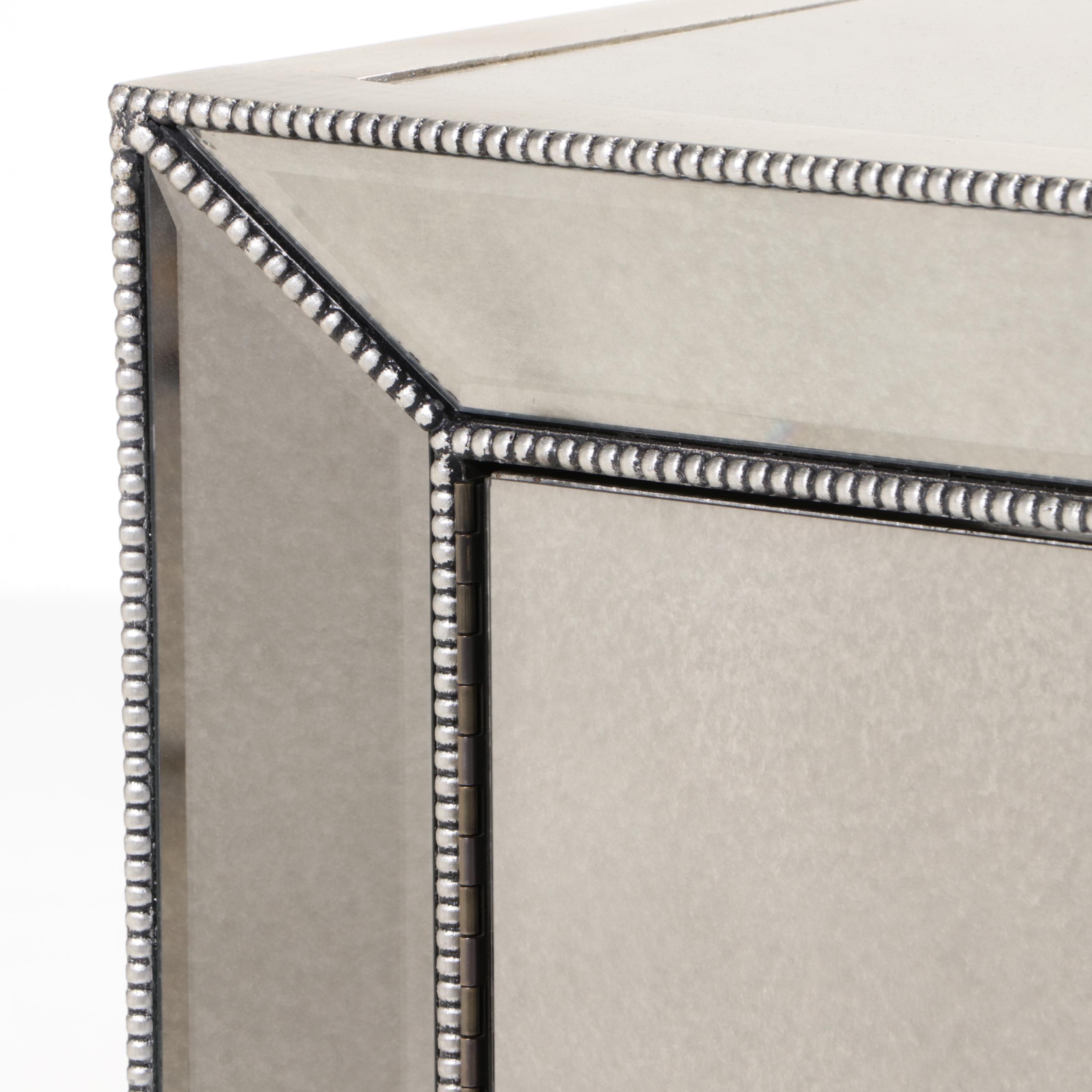 Z Gallerie "Omni" Silver-Gilt and Mirrored Glass Cabinet