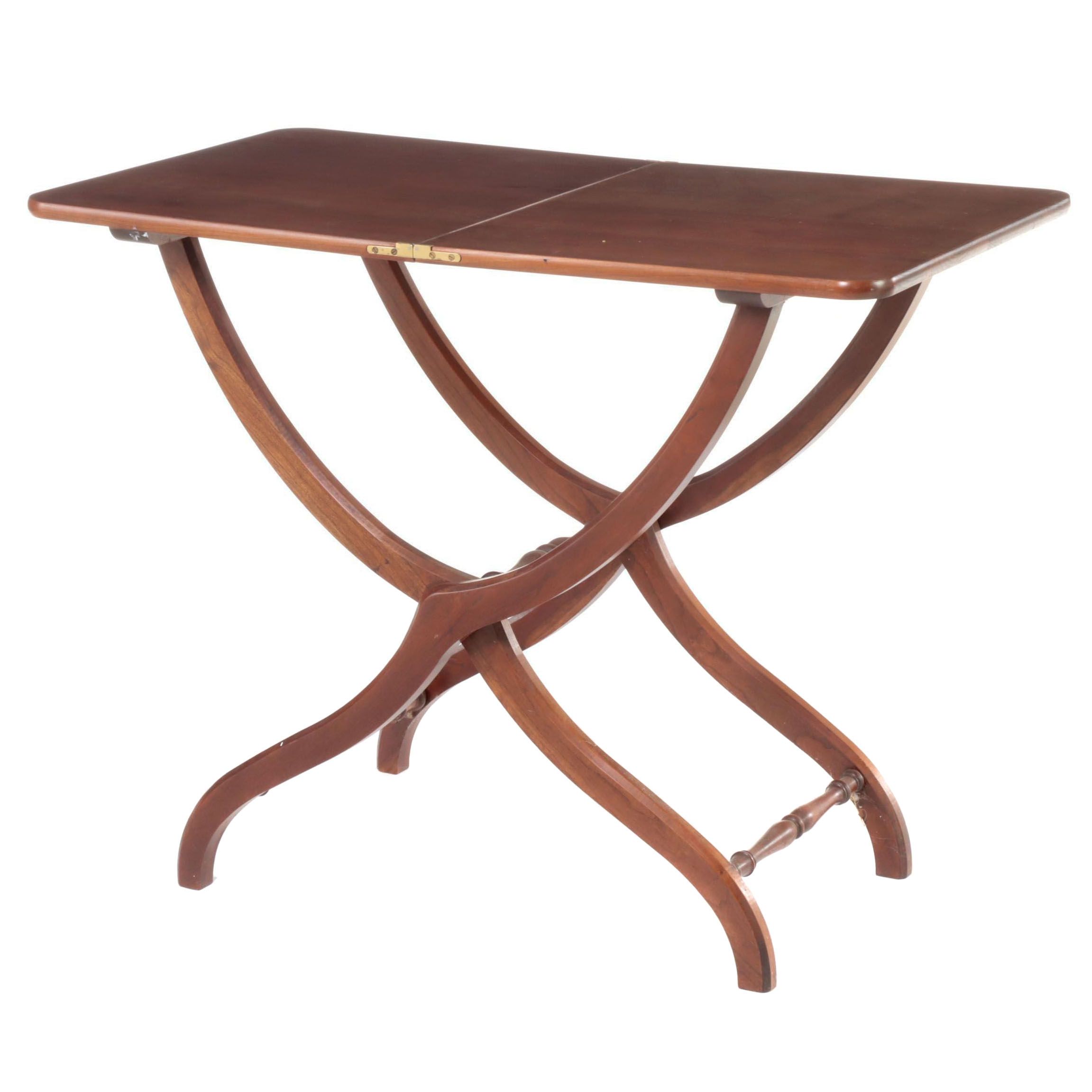 The Bartley Collection Ltd. Victorian Style Mahogany Folding Campaign Table