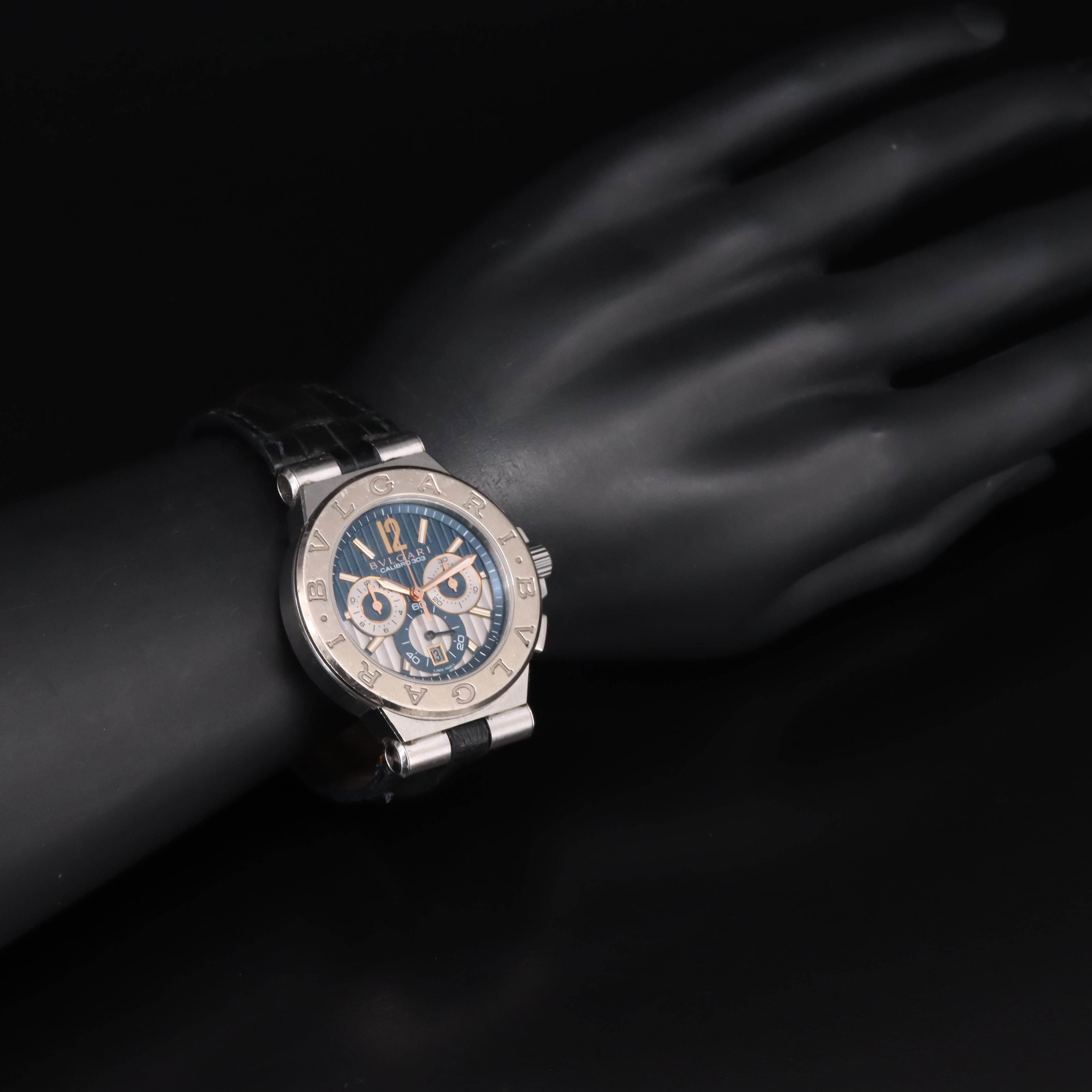 BVLGARI Diagono 18K and Stainless Steel Caliber 303 Chronograph Watch