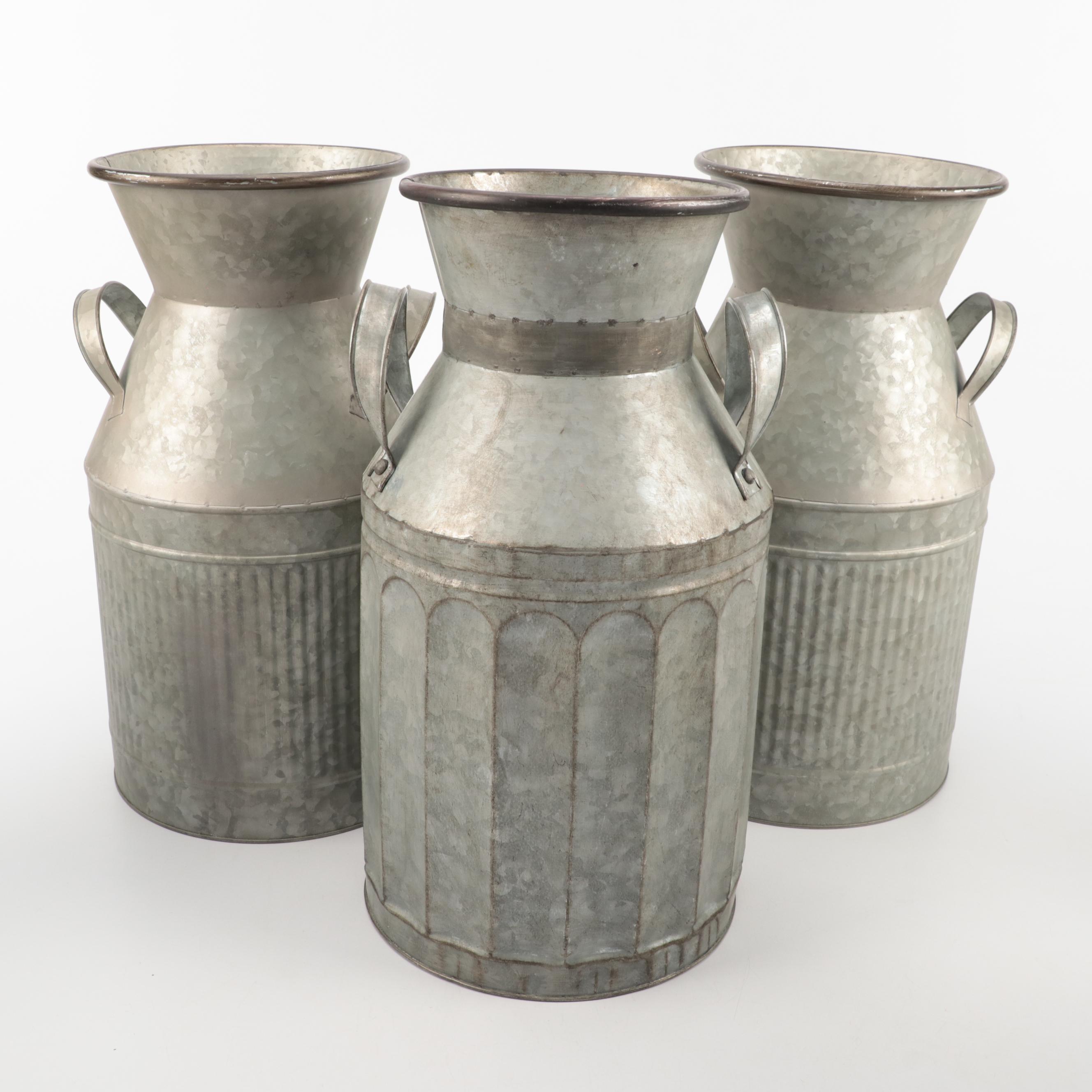 Galvanized Metal Buckets and Milk Pails