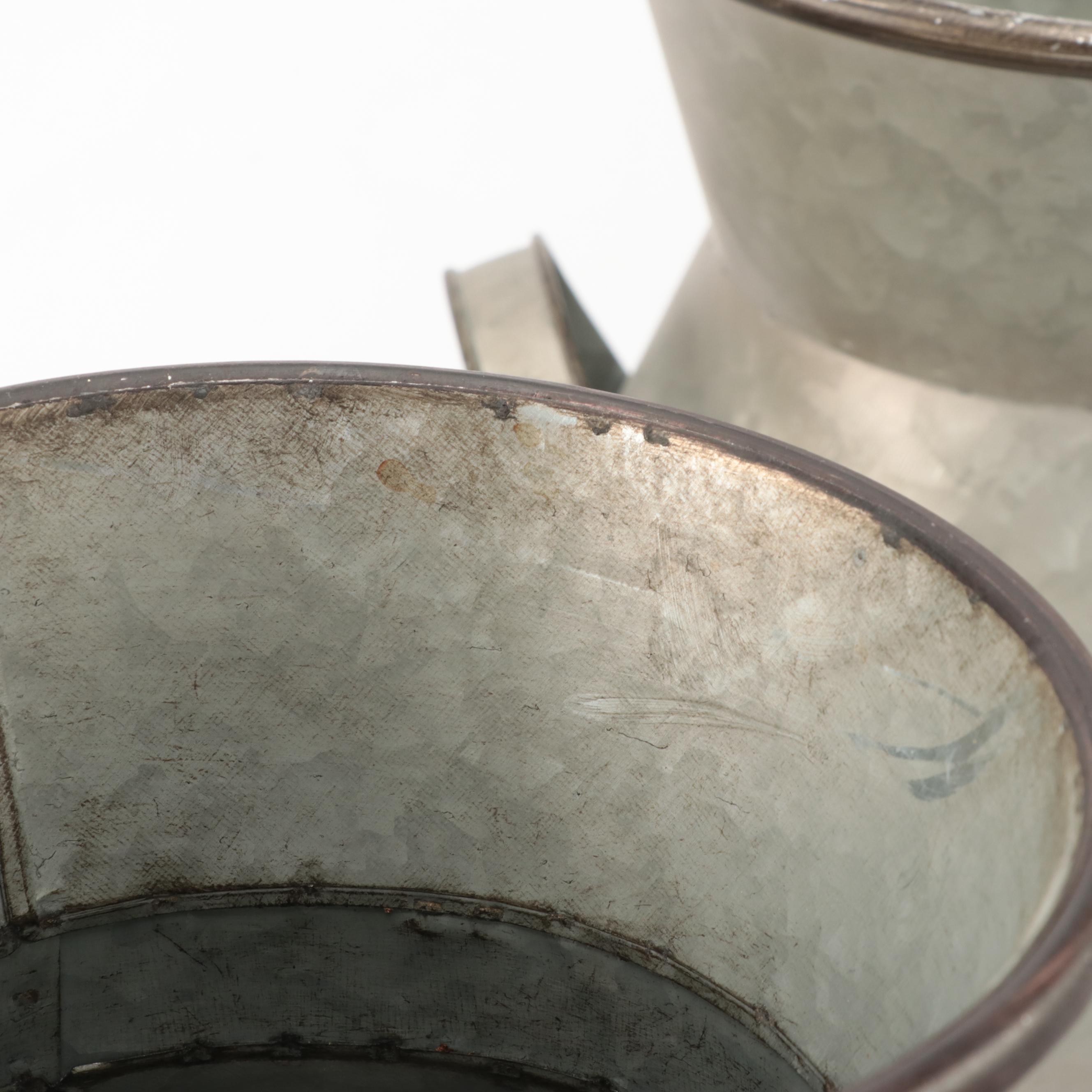 Galvanized Metal Buckets and Milk Pails