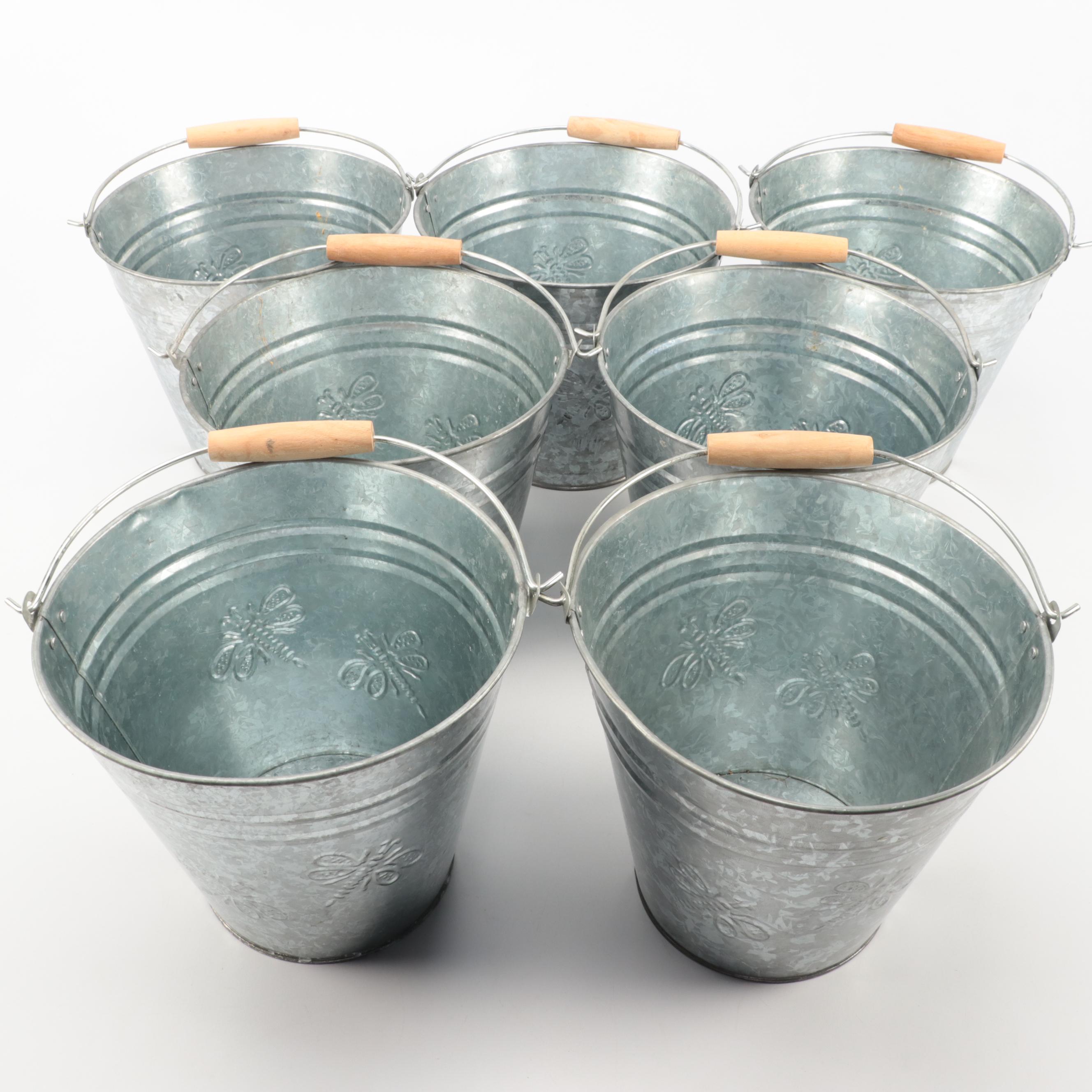 Galvanized Metal Buckets and Milk Pails
