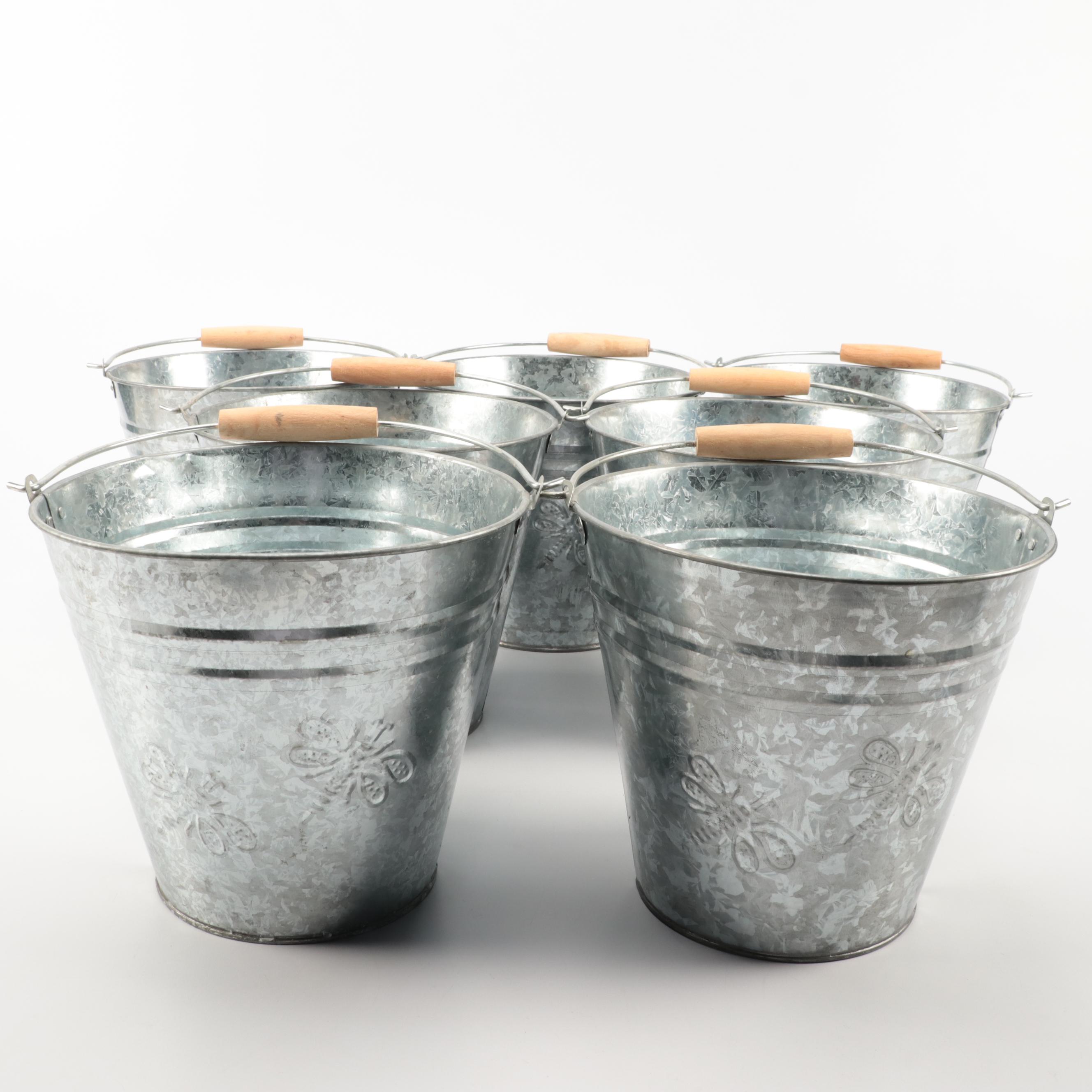 Galvanized Metal Buckets and Milk Pails