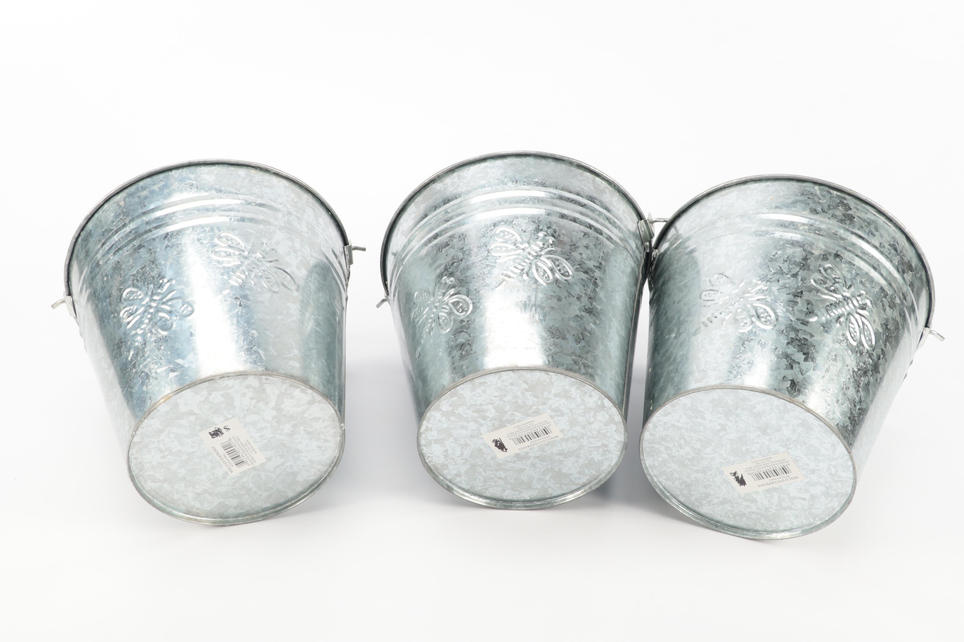 Galvanized Metal Buckets and Milk Pails