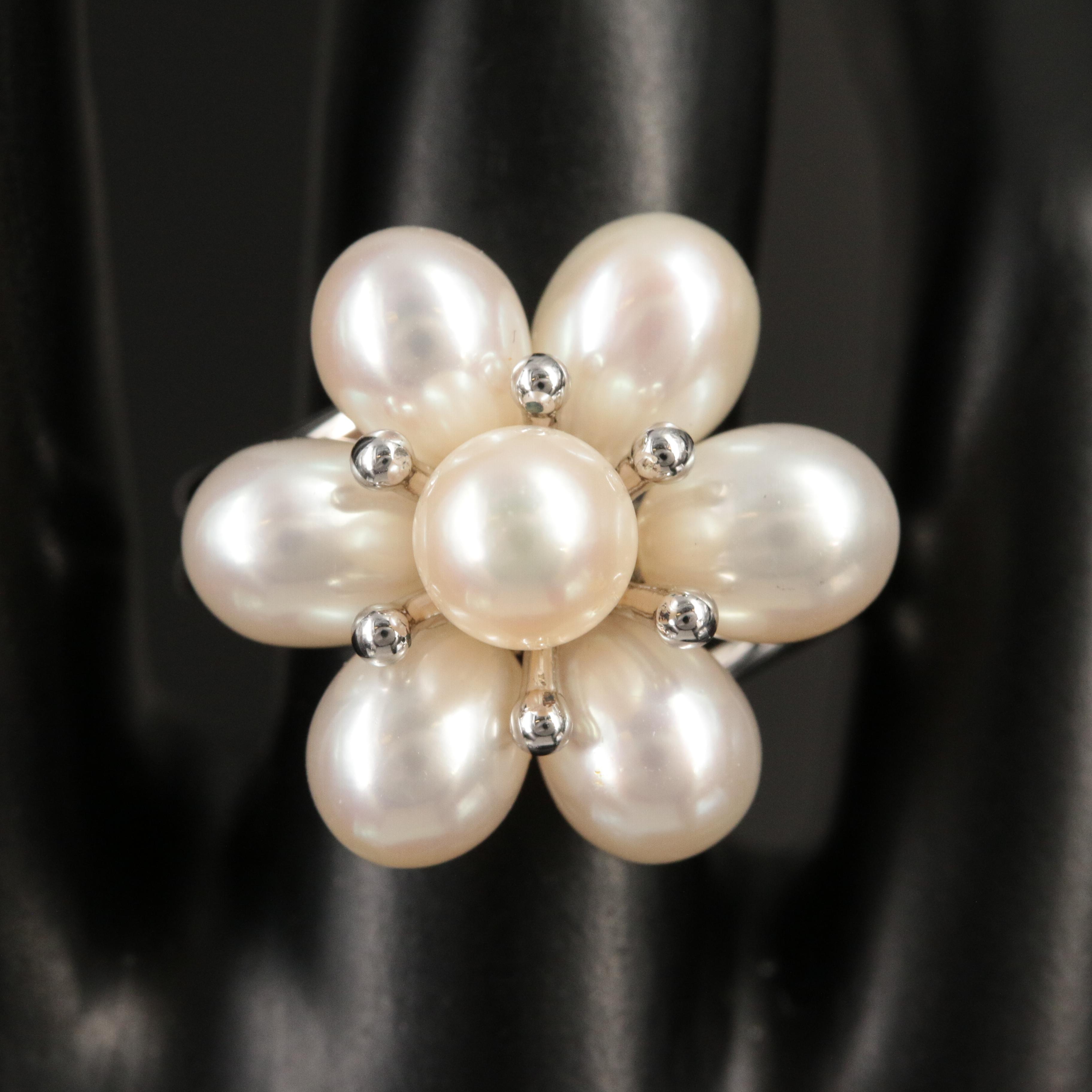 Honora Sterling Pearl Cluster Ring