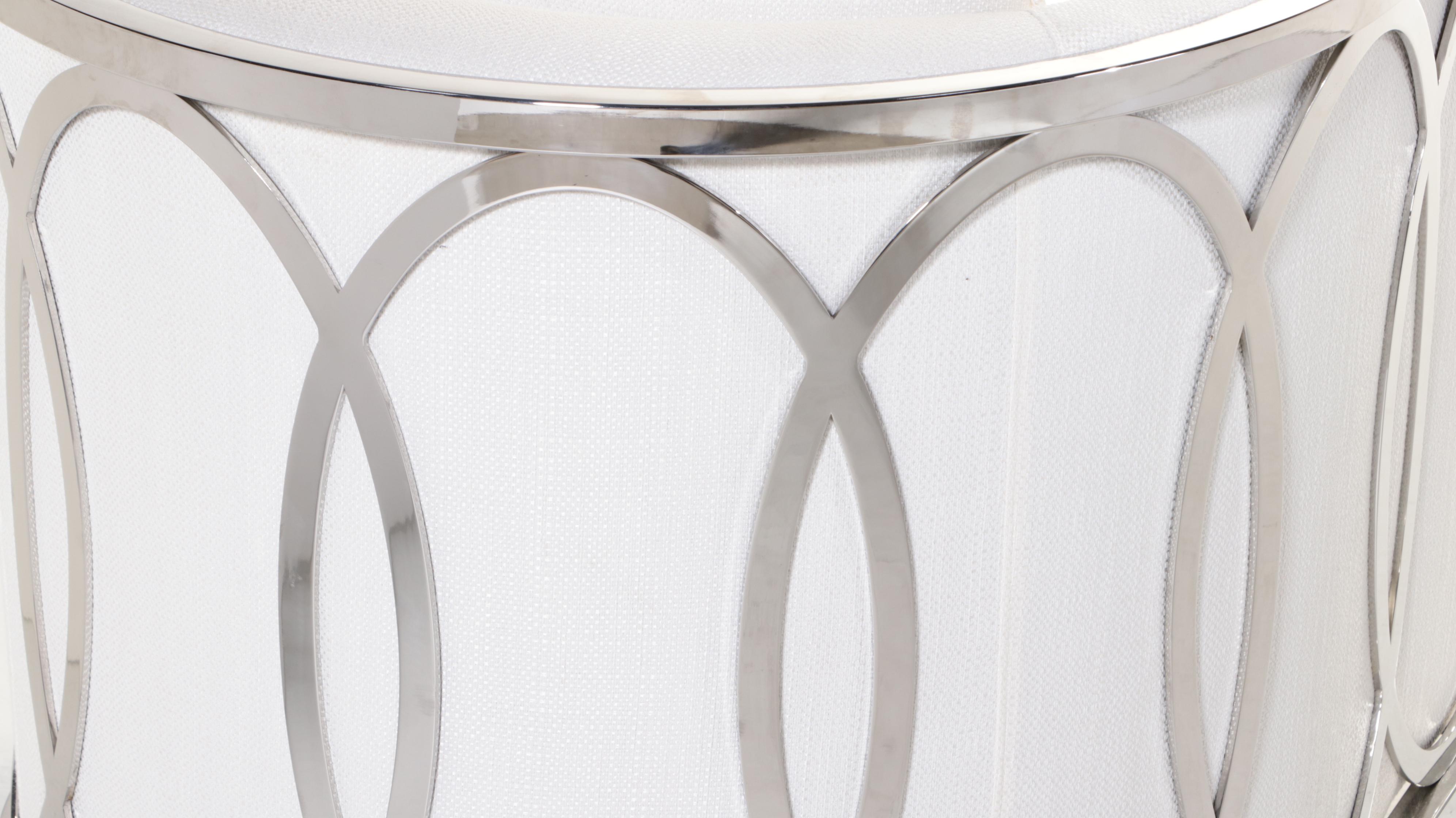 Pair of Bernhardt "Paige" Polished Stainless Steel Tub Chairs