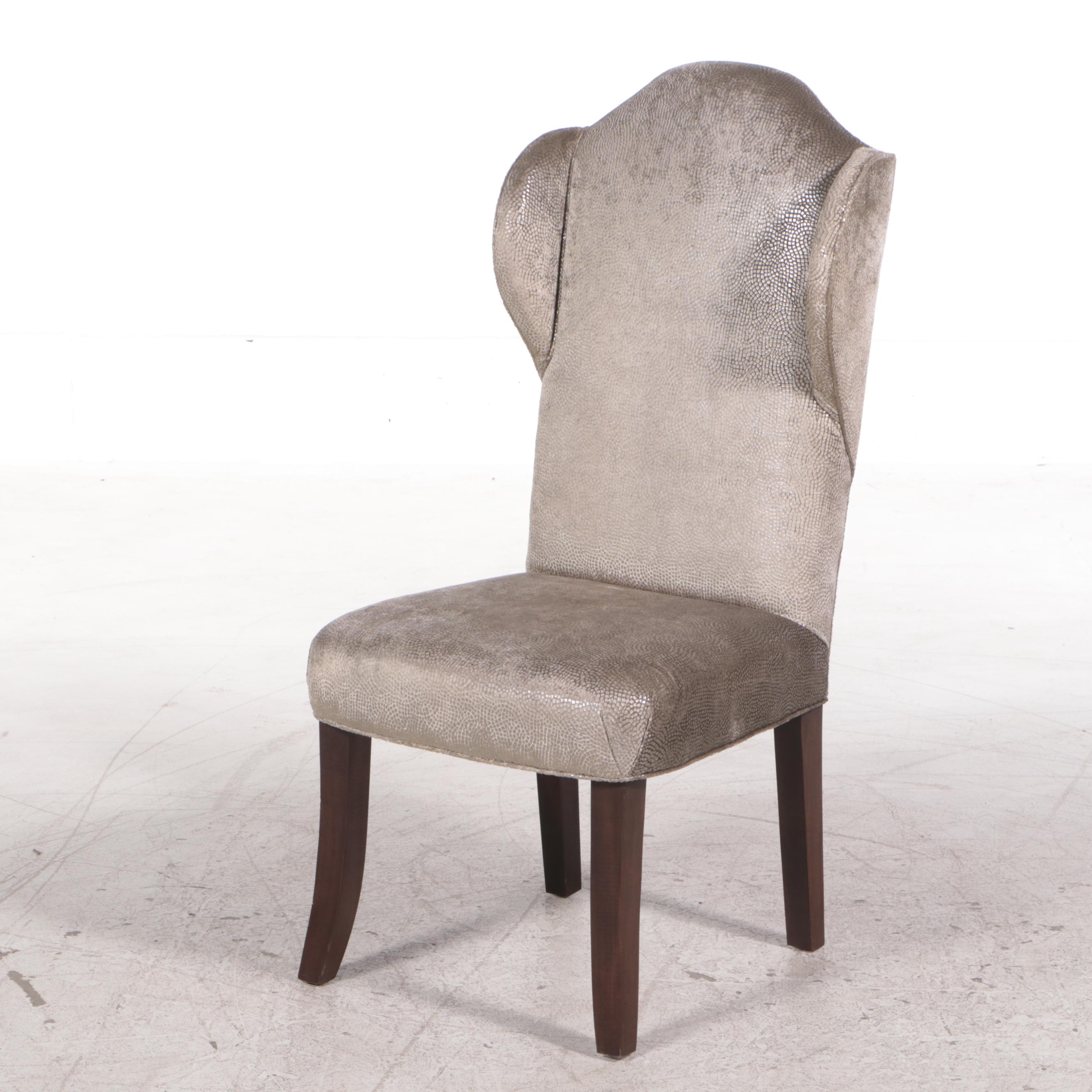 Pair of Contemporary Upholstered Wingback Dining Side Chairs