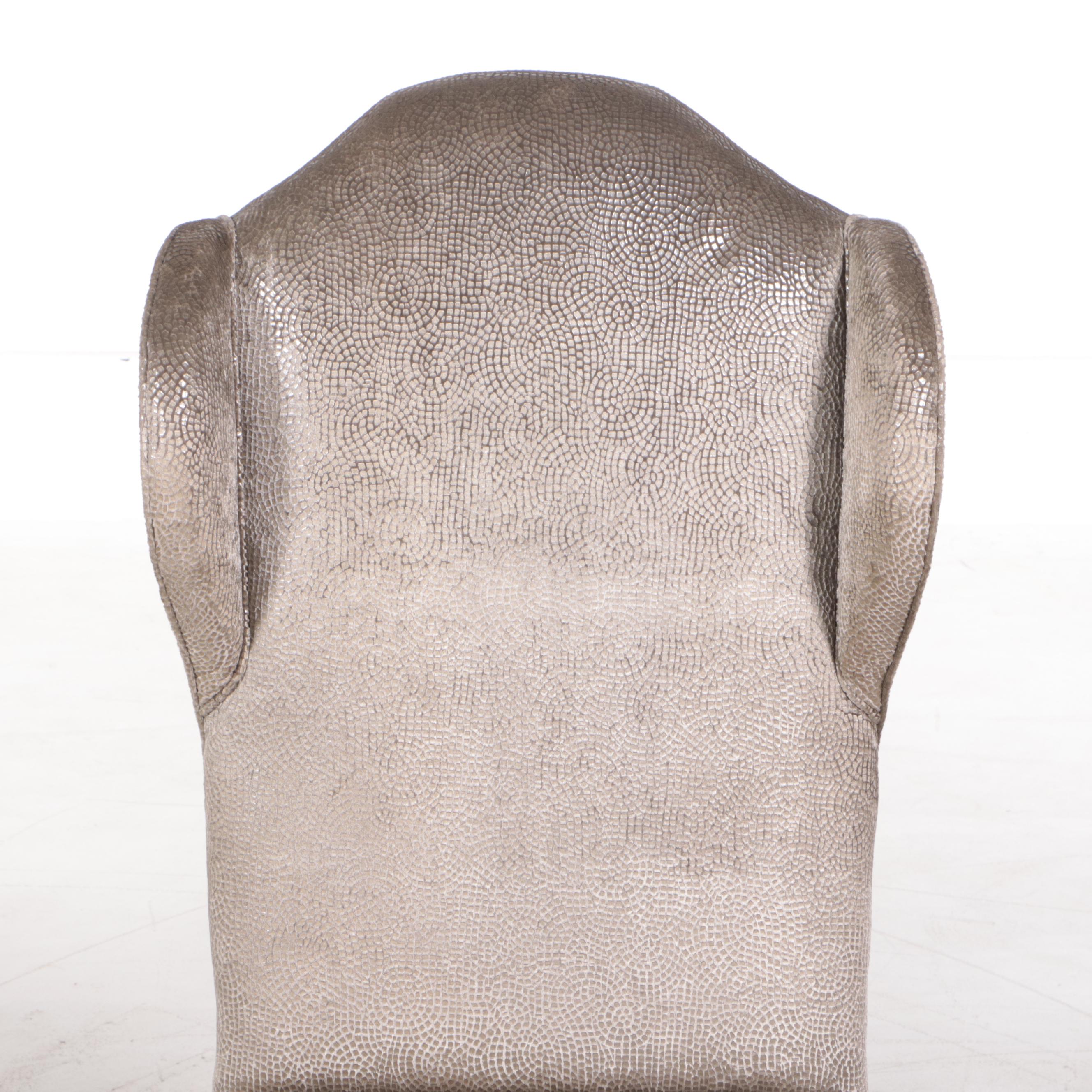 Pair of Contemporary Upholstered Wingback Dining Side Chairs