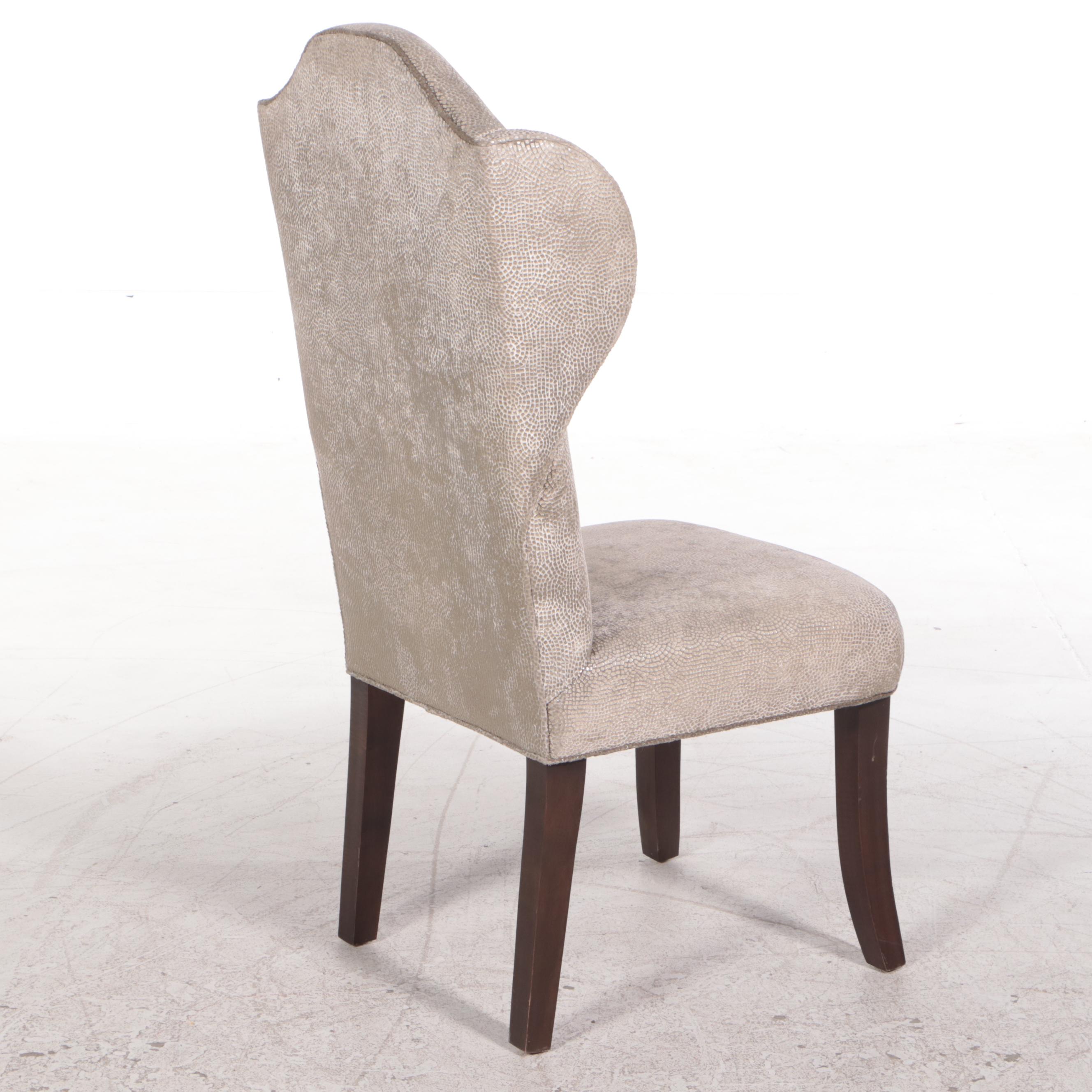 Pair of Contemporary Upholstered Wingback Dining Side Chairs