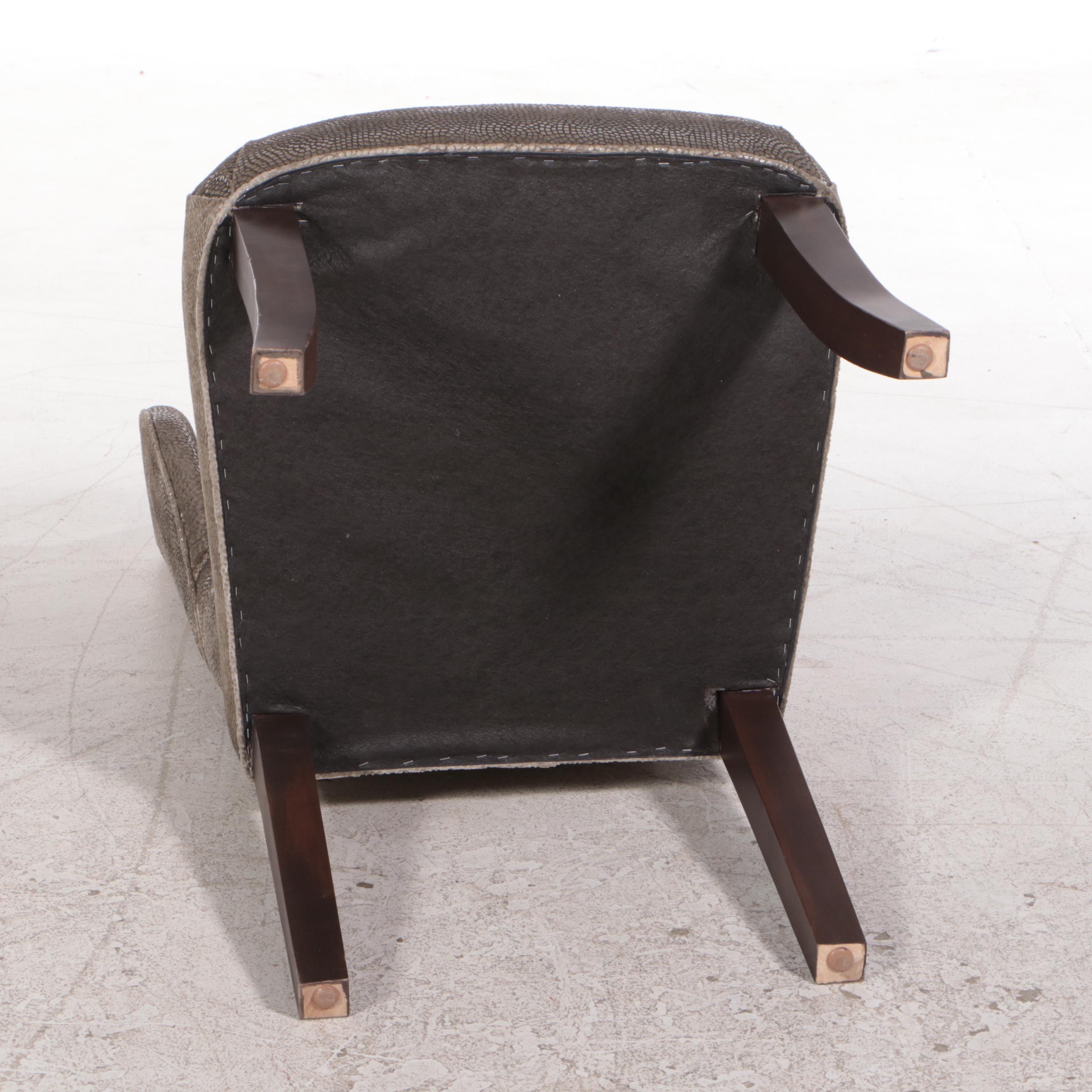 Pair of Contemporary Upholstered Wingback Dining Side Chairs