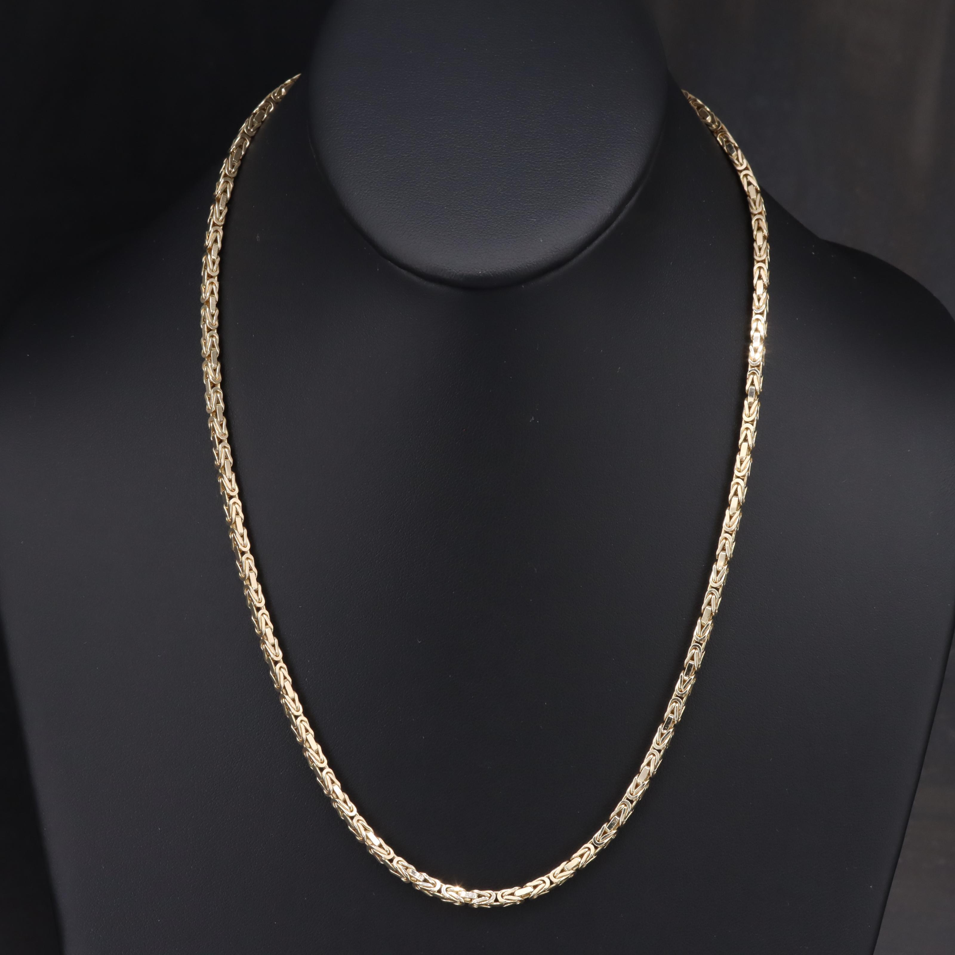 Italian 14K Square Byzantine Chain