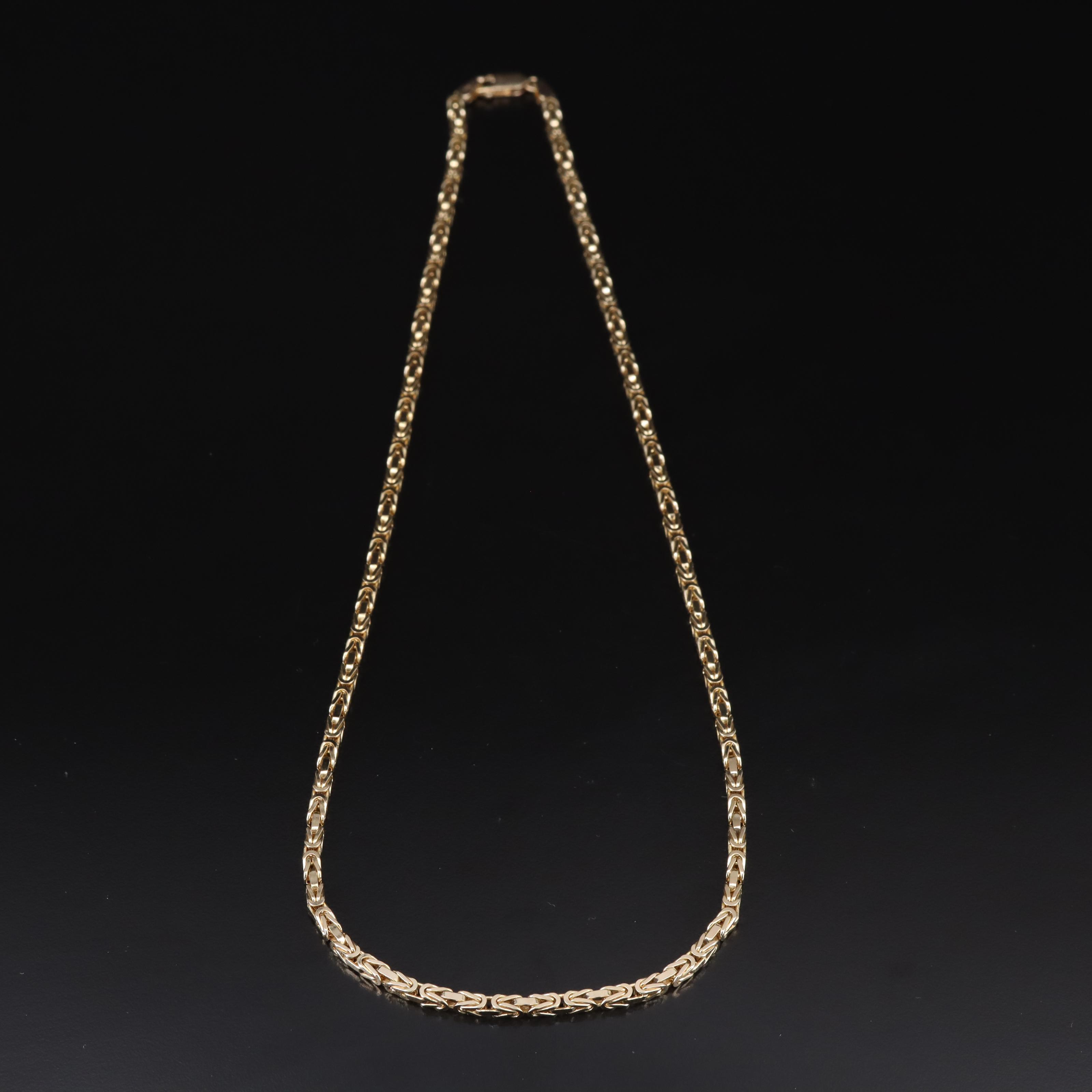 Italian 14K Square Byzantine Chain