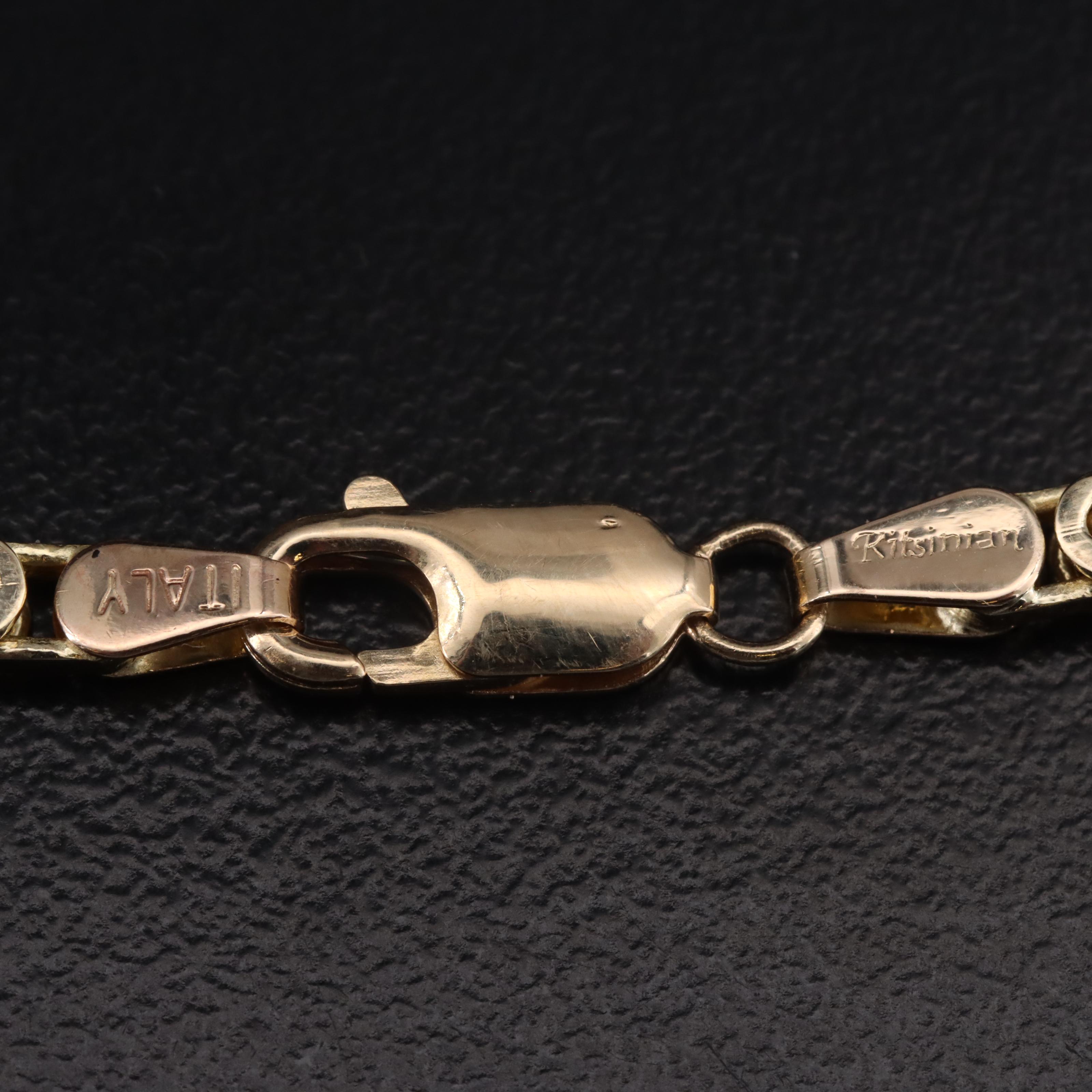 Italian 14K Square Byzantine Chain