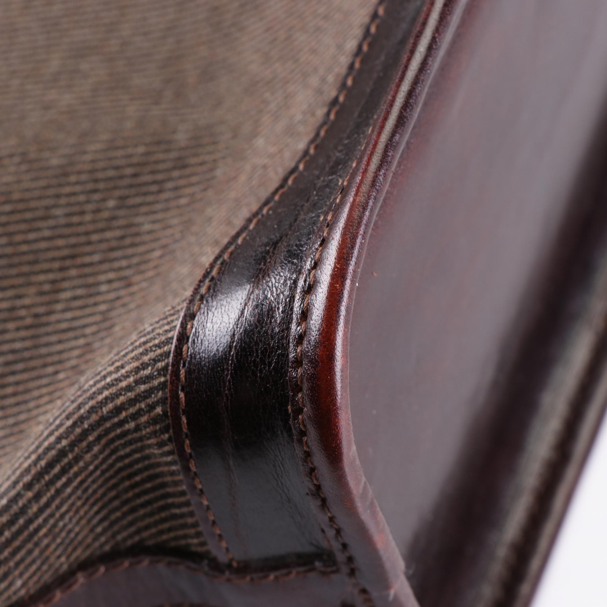 Brahmin Tuscan Collection Convertible Bag in Two-Tone Leather and Canvas Tote