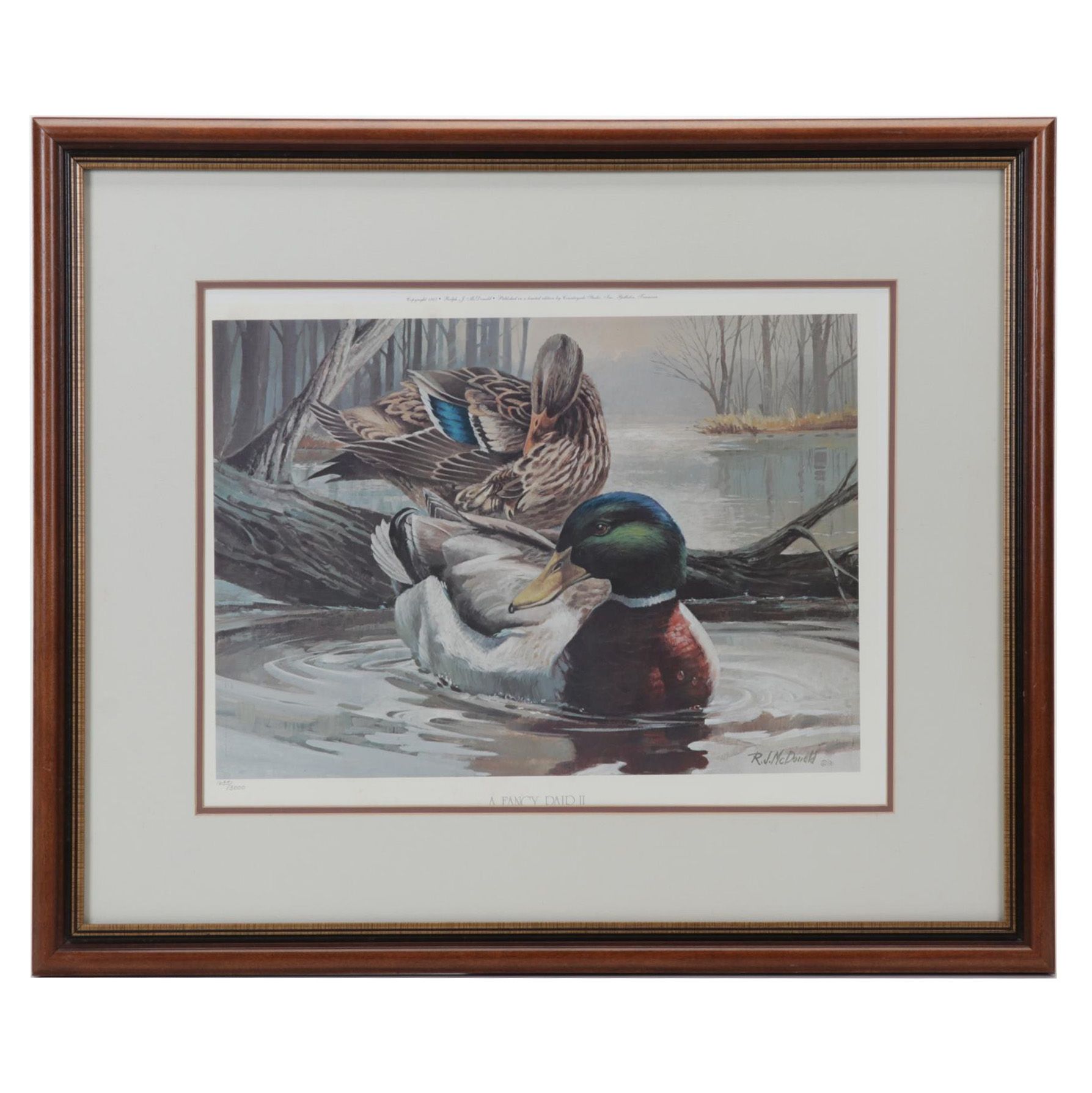 Ralph McDonald Offset Lithographs "Black Water Mallards" and "A Fancy Pair II"