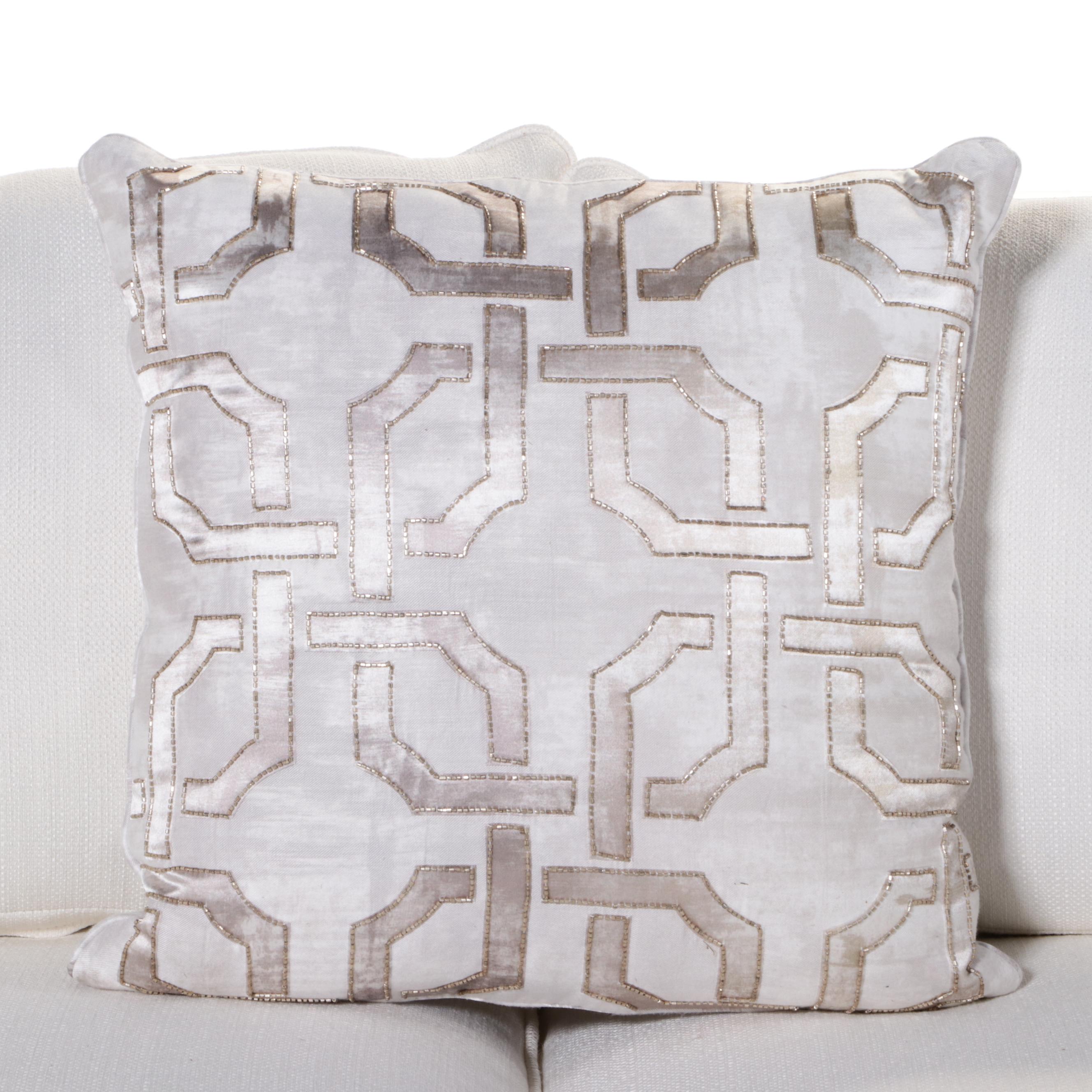 Bernhardt "Baldwin" Polished Stainless Steel and Custom-Upholstered Sofa