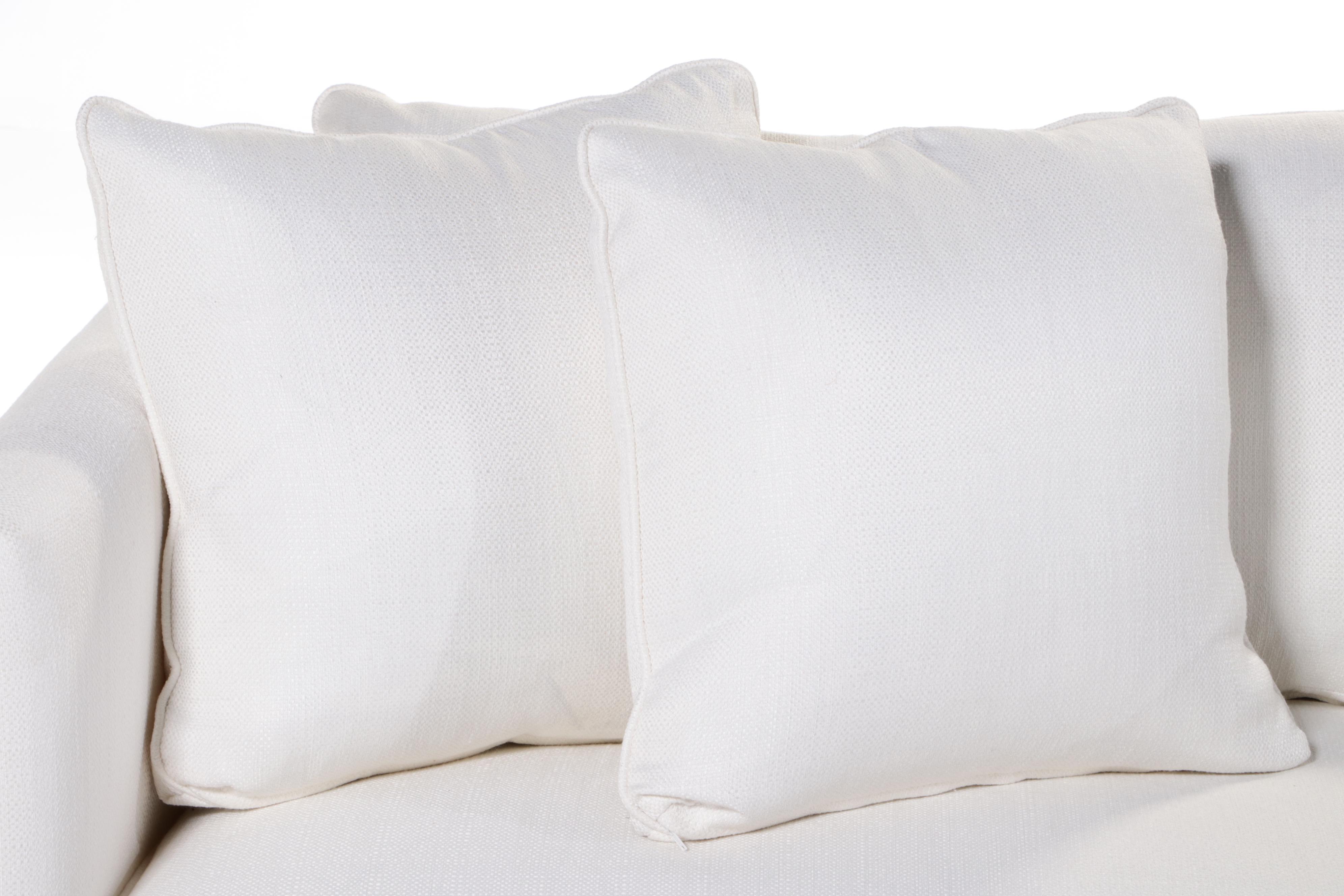 Bernhardt "Baldwin" Polished Stainless Steel and Custom-Upholstered Sofa