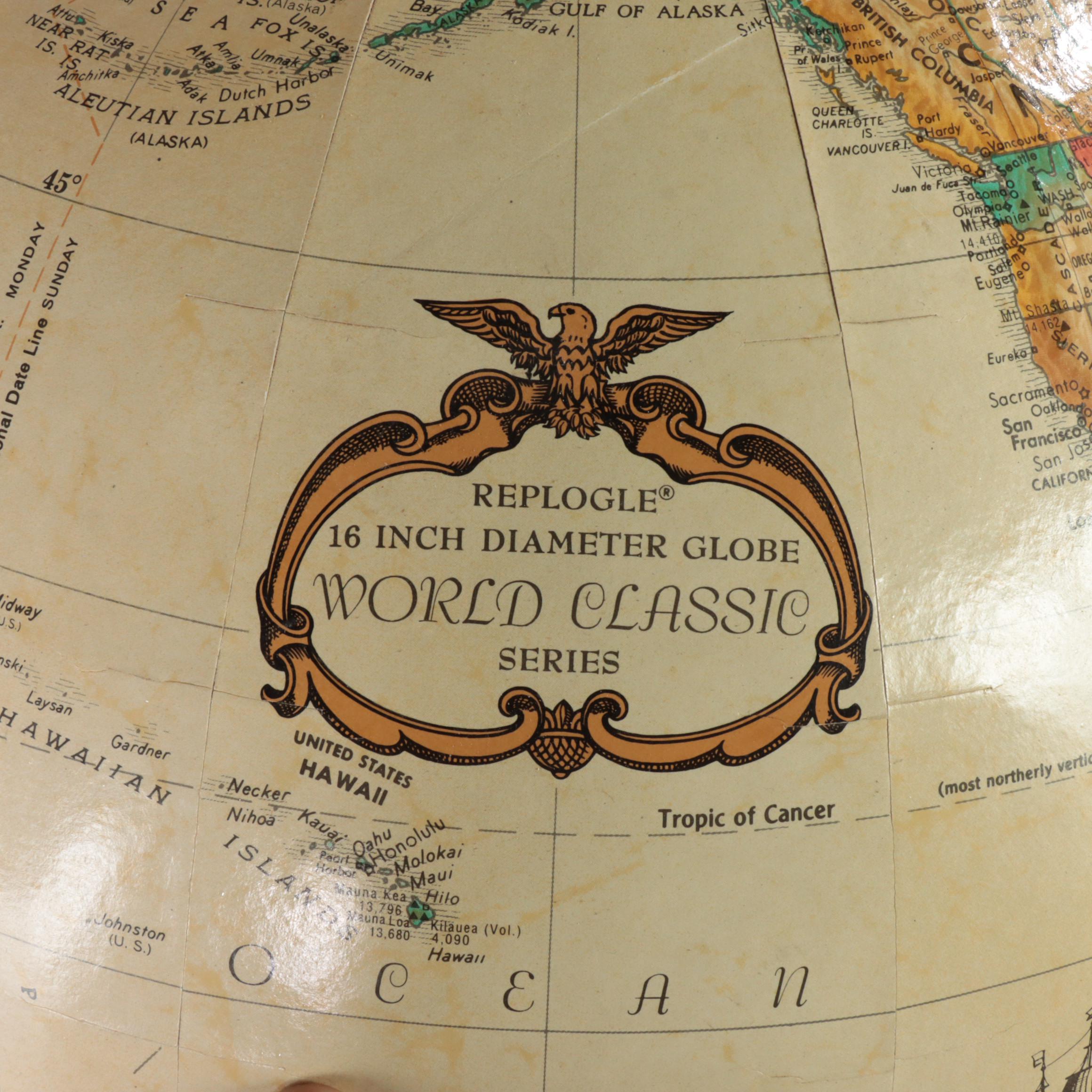 Replogle 16 Inch Diameter World Classic Globe with Stand