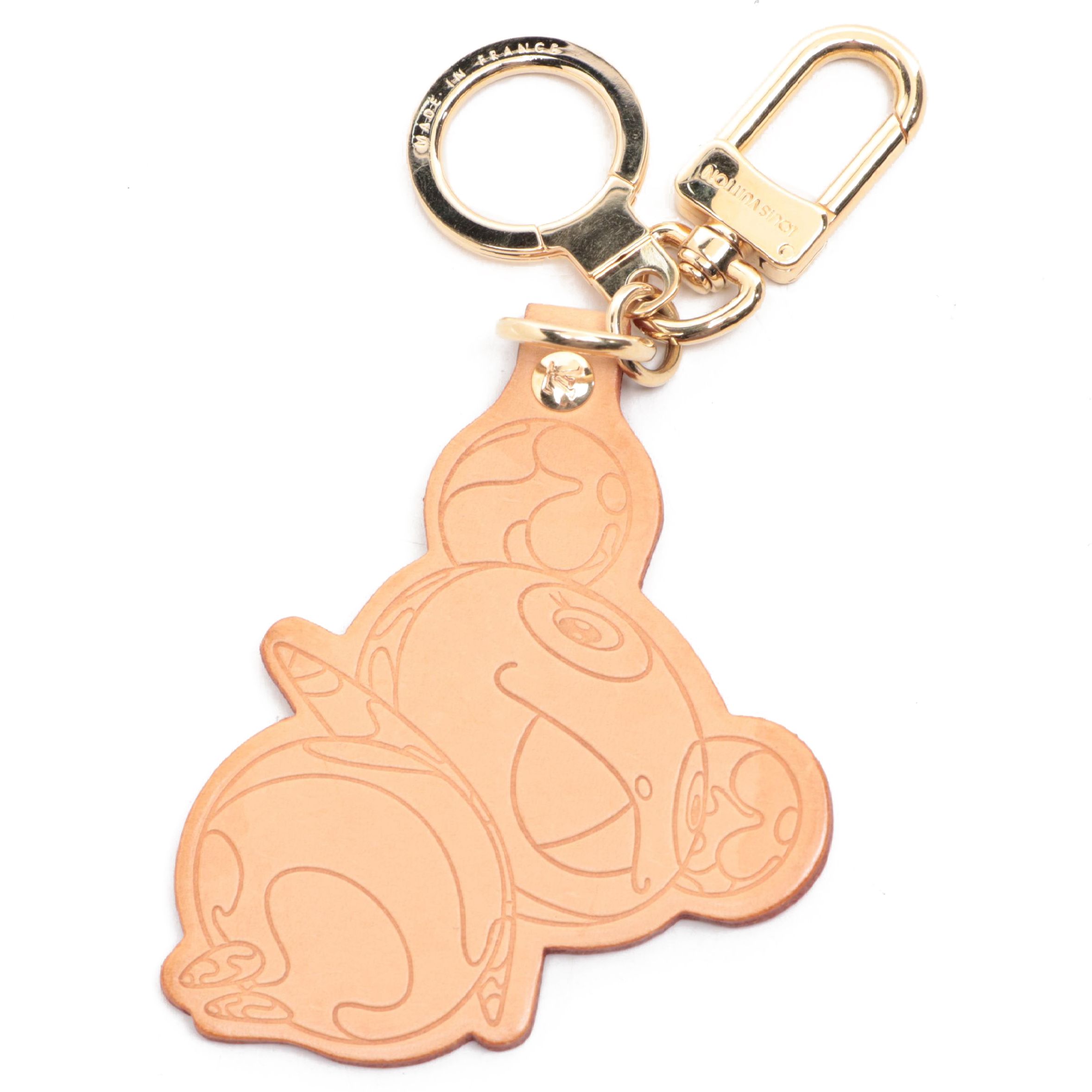 Louis Vuitton Vachetta Leather Murakami Panda Key Holder and Bag Charm with Box