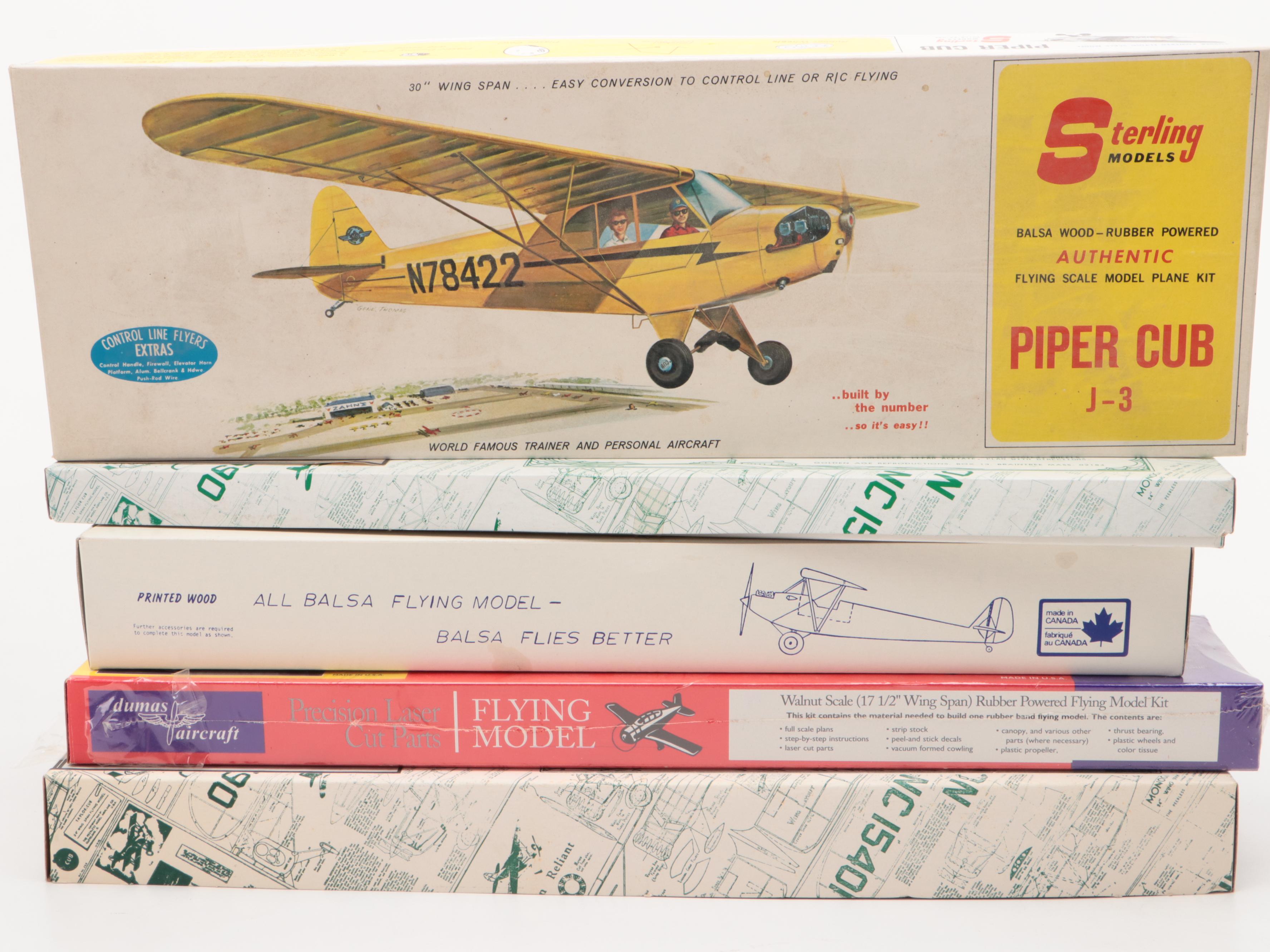 Sterling Piper Cub and Other Balsa Wood Model Airplanes