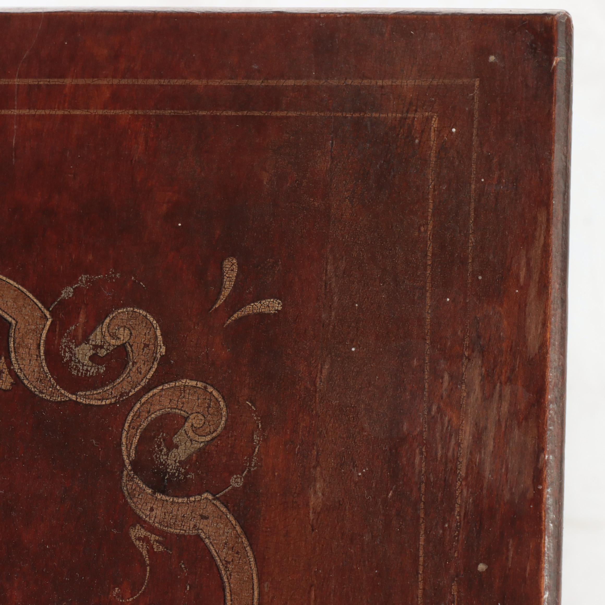 Late Victorian Paint-Decorated Two-Tier Parlor Table, Early 20th Century