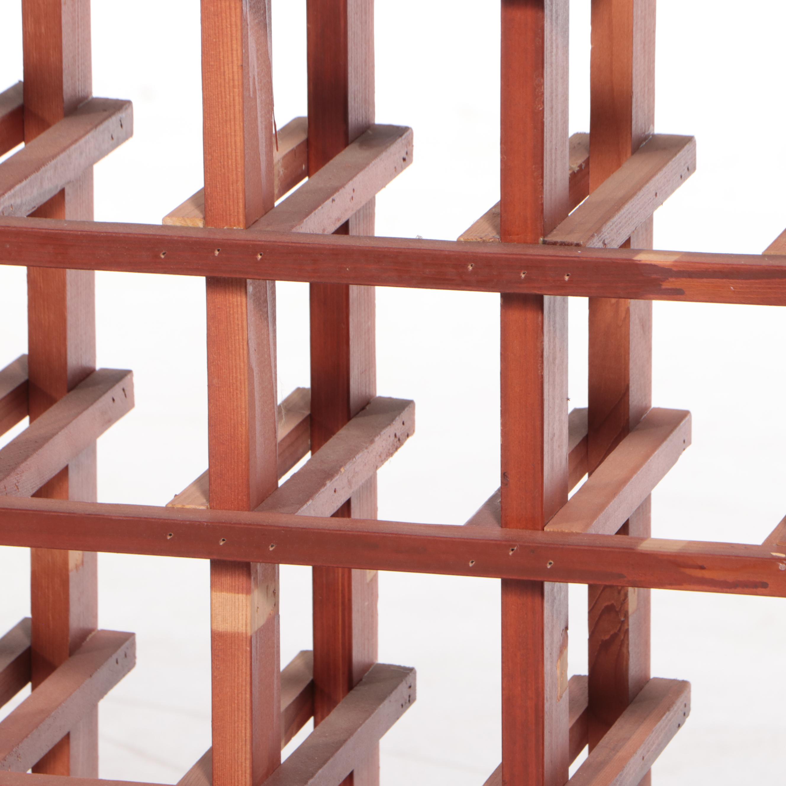 Pair of Sixty-Four Bottle Wood Wine Racks