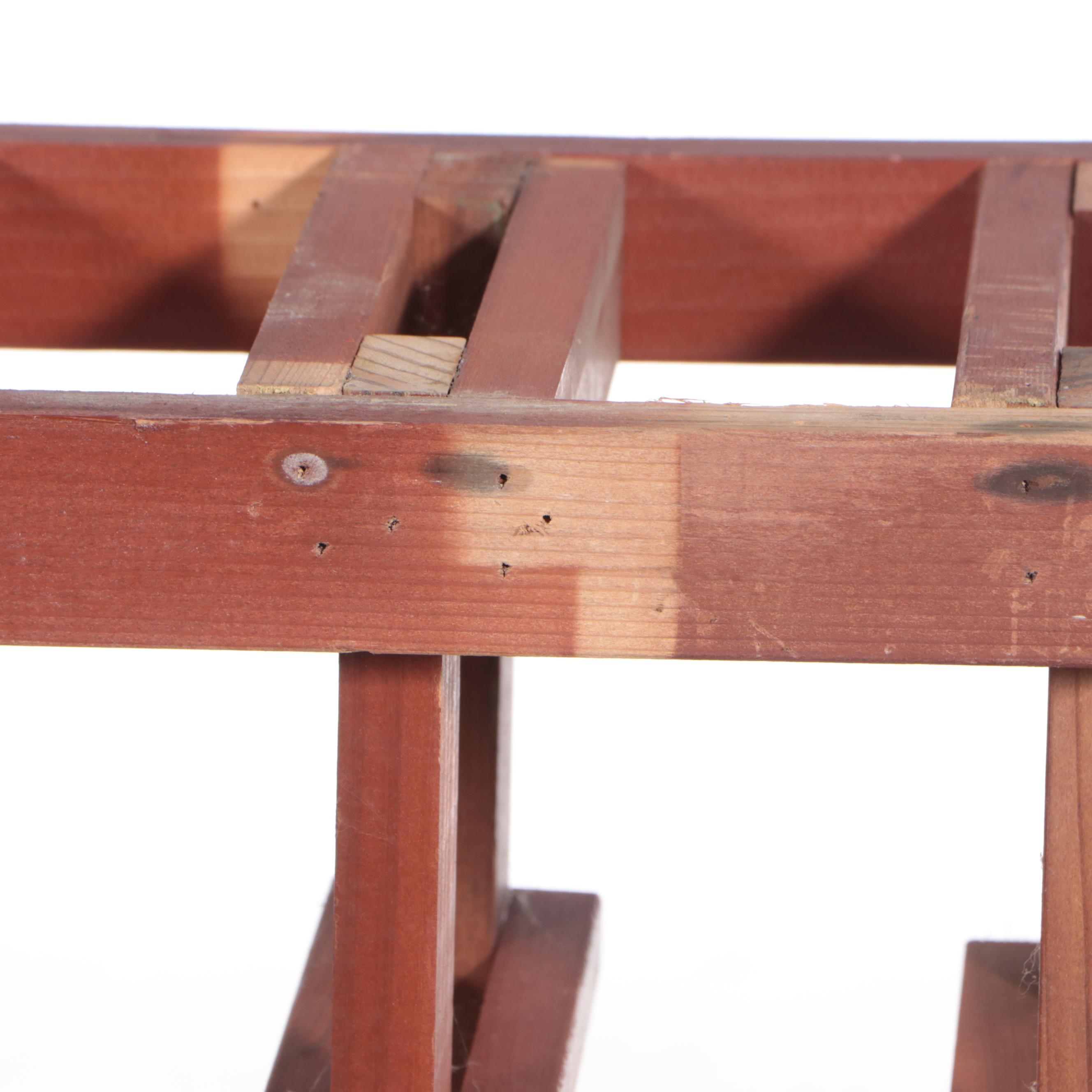 Pair of Sixty-Four Bottle Wood Wine Racks