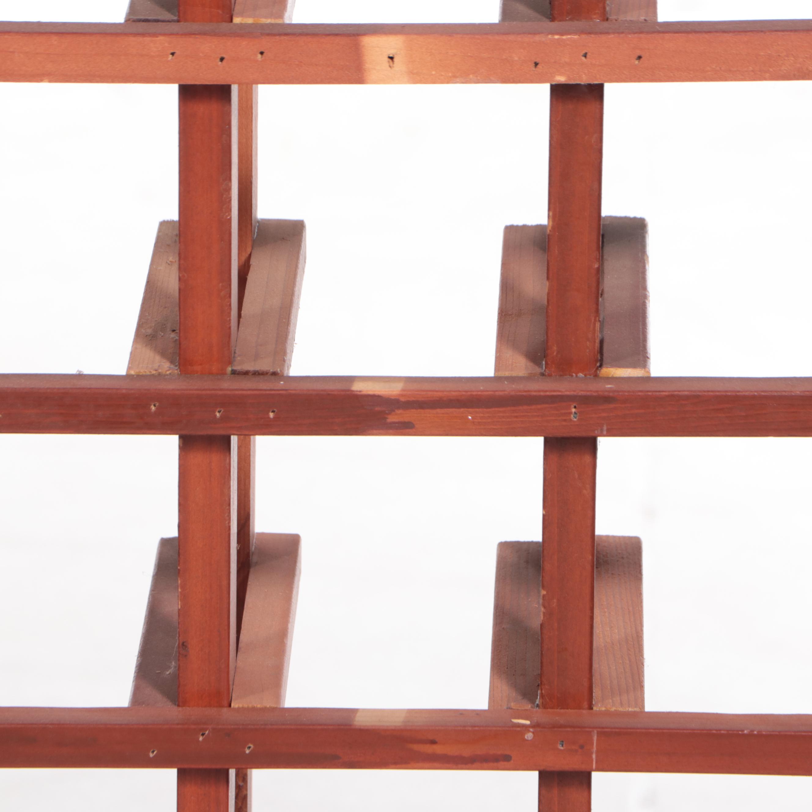 Pair of Sixty-Four Bottle Wood Wine Racks