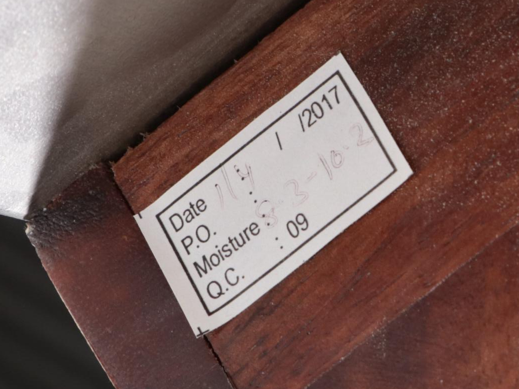 Modernist Style Brushed Metal and Cerused Hardwood Console Table