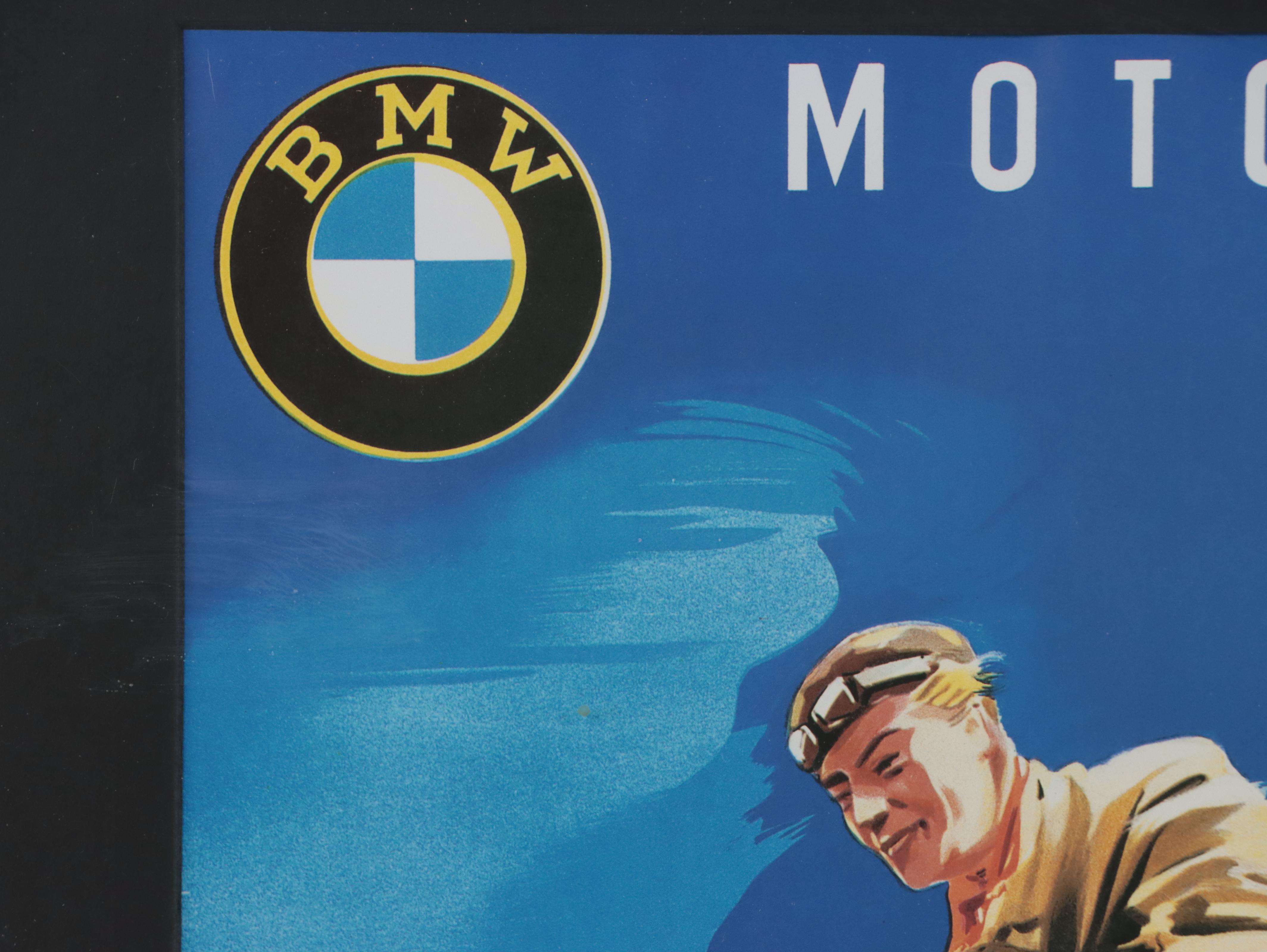 German BMW Motorcycle Poster, Circa 1951