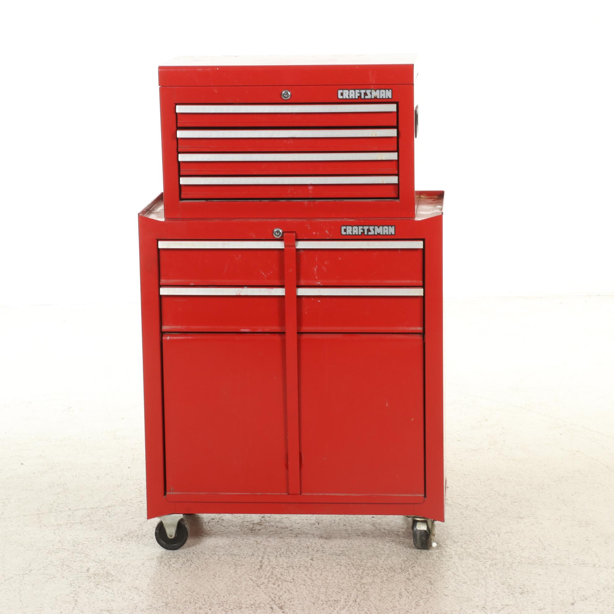 Craftsman Metal Rolling Stool Chest with Tools