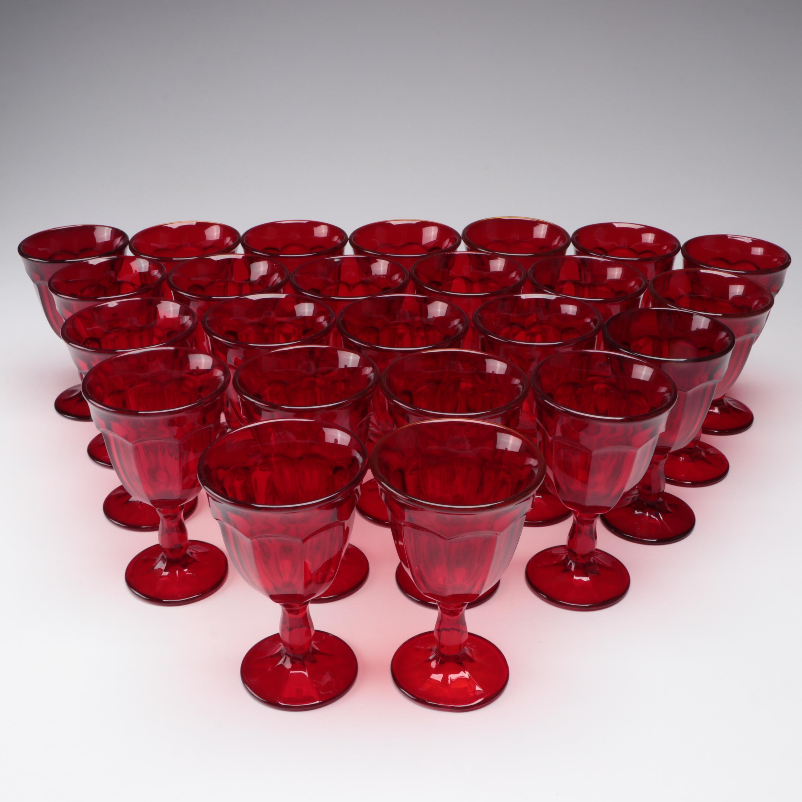 Red Glass Wine Glasses