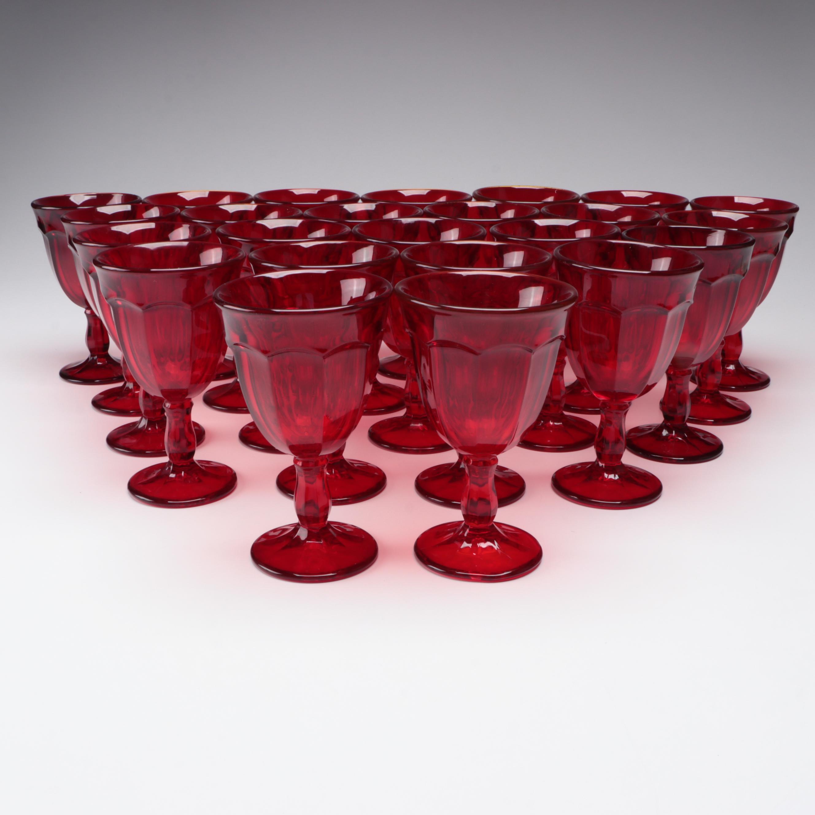 Red Glass Wine Glasses